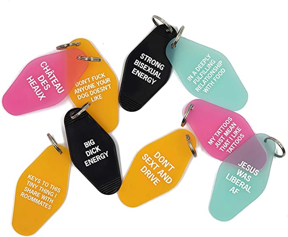 Translucent Vintage Style Motel Keychain Key Tag 4