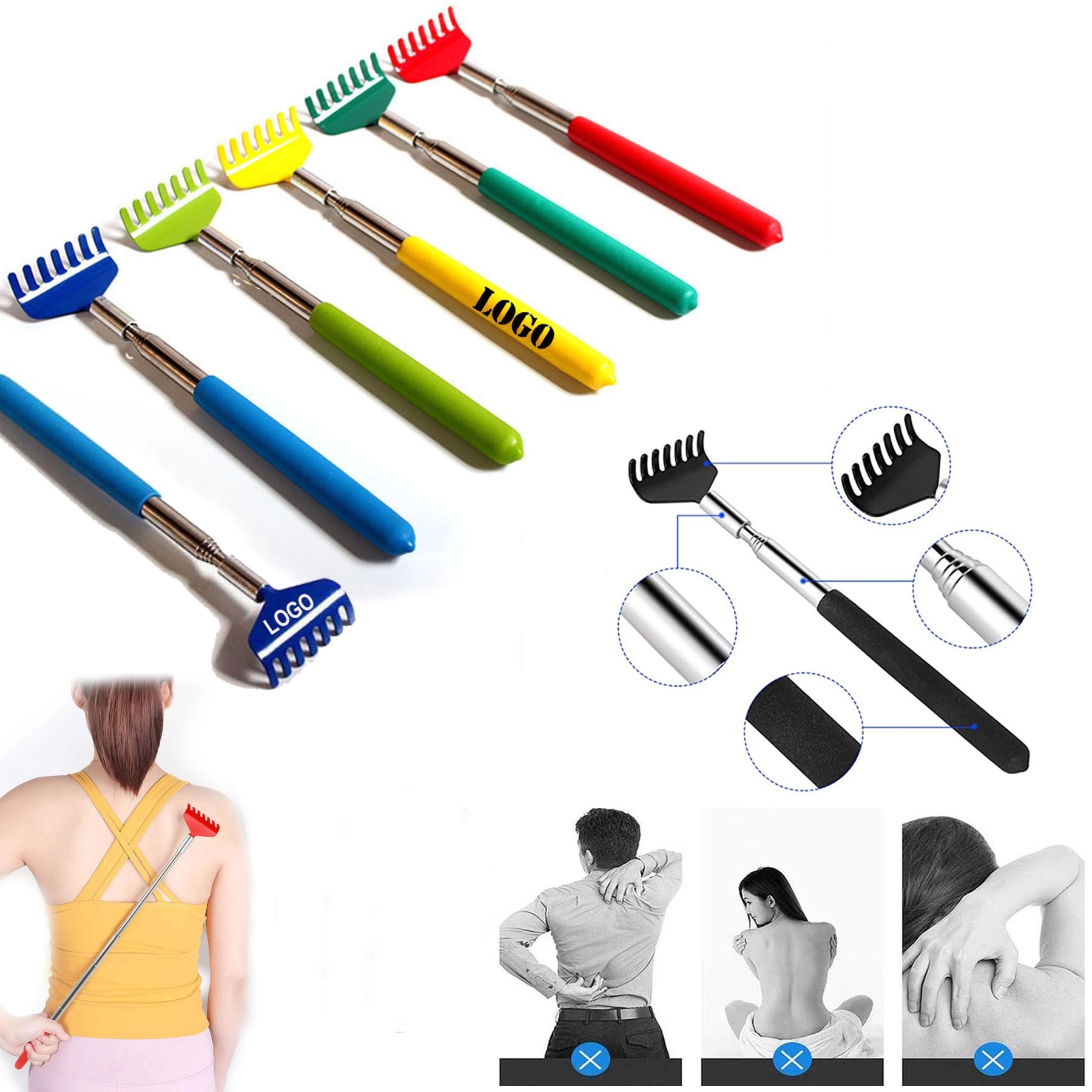 Retractable Stainless Steel Back Scratcher