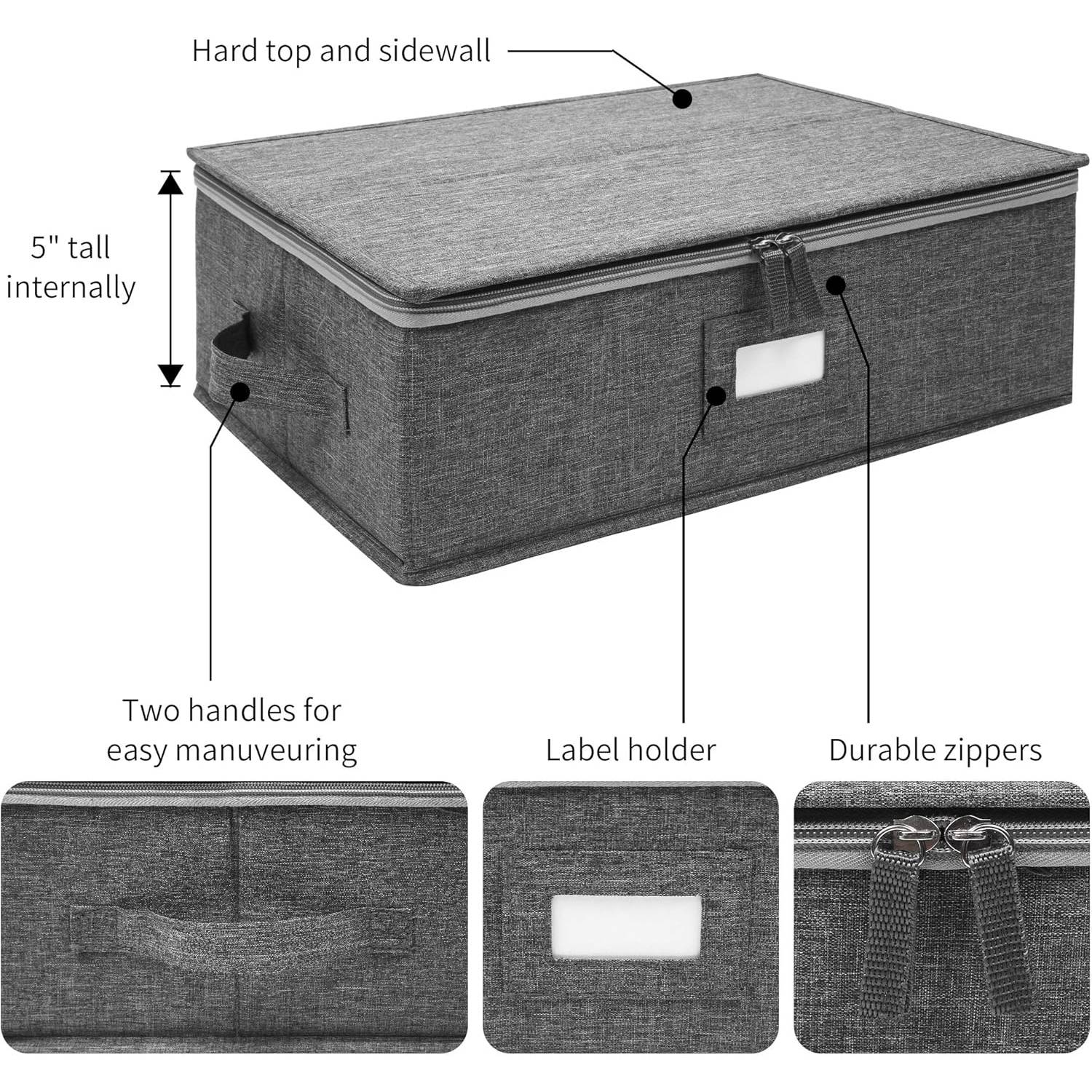 Foldable Oxford Cup Storage Box w/ Handles 6