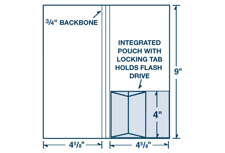 Small Flash Drive Folder with One Pocket and Built-in Flash Drive Pouch 2