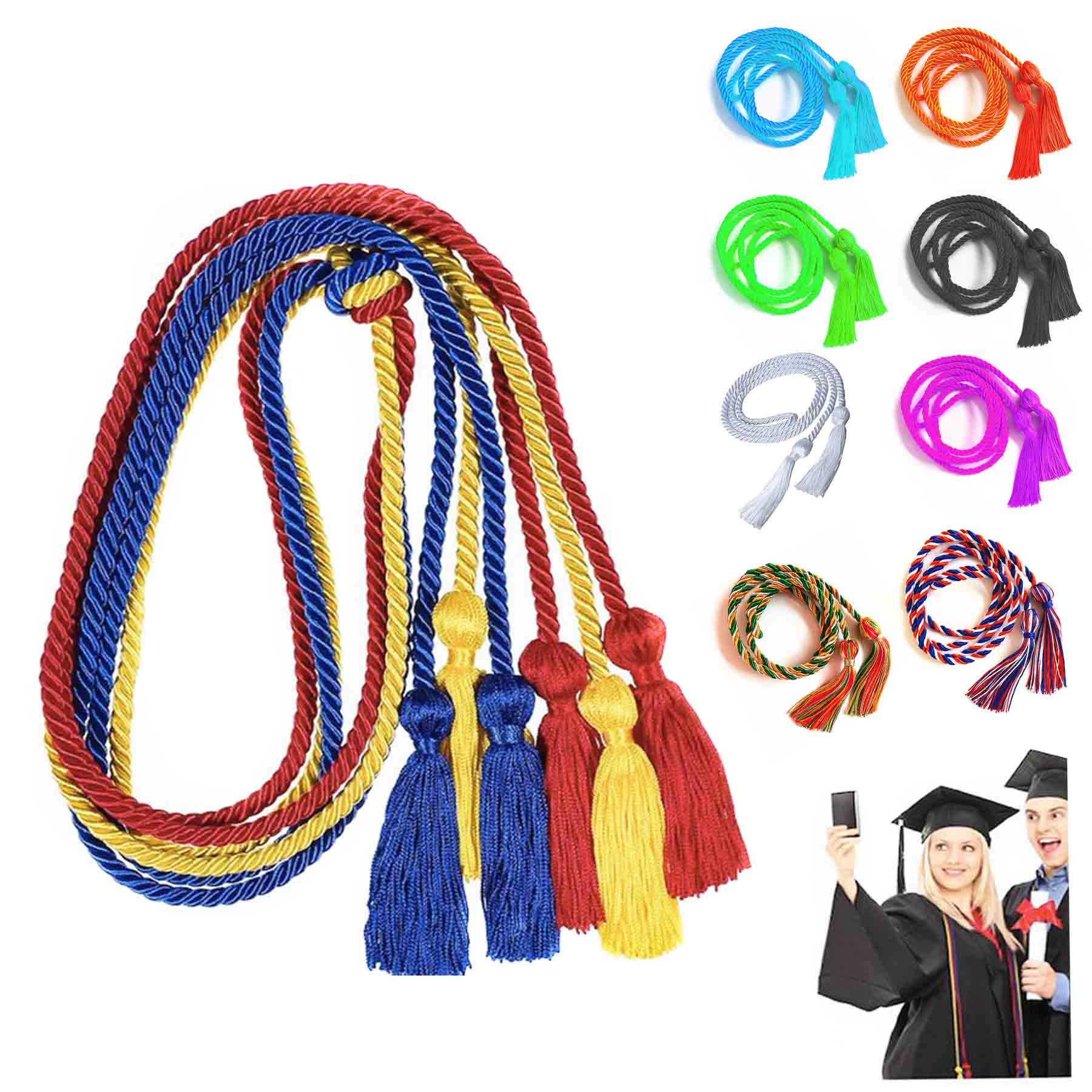 Graduation Tassel Ropes Braided Honor Cords 2