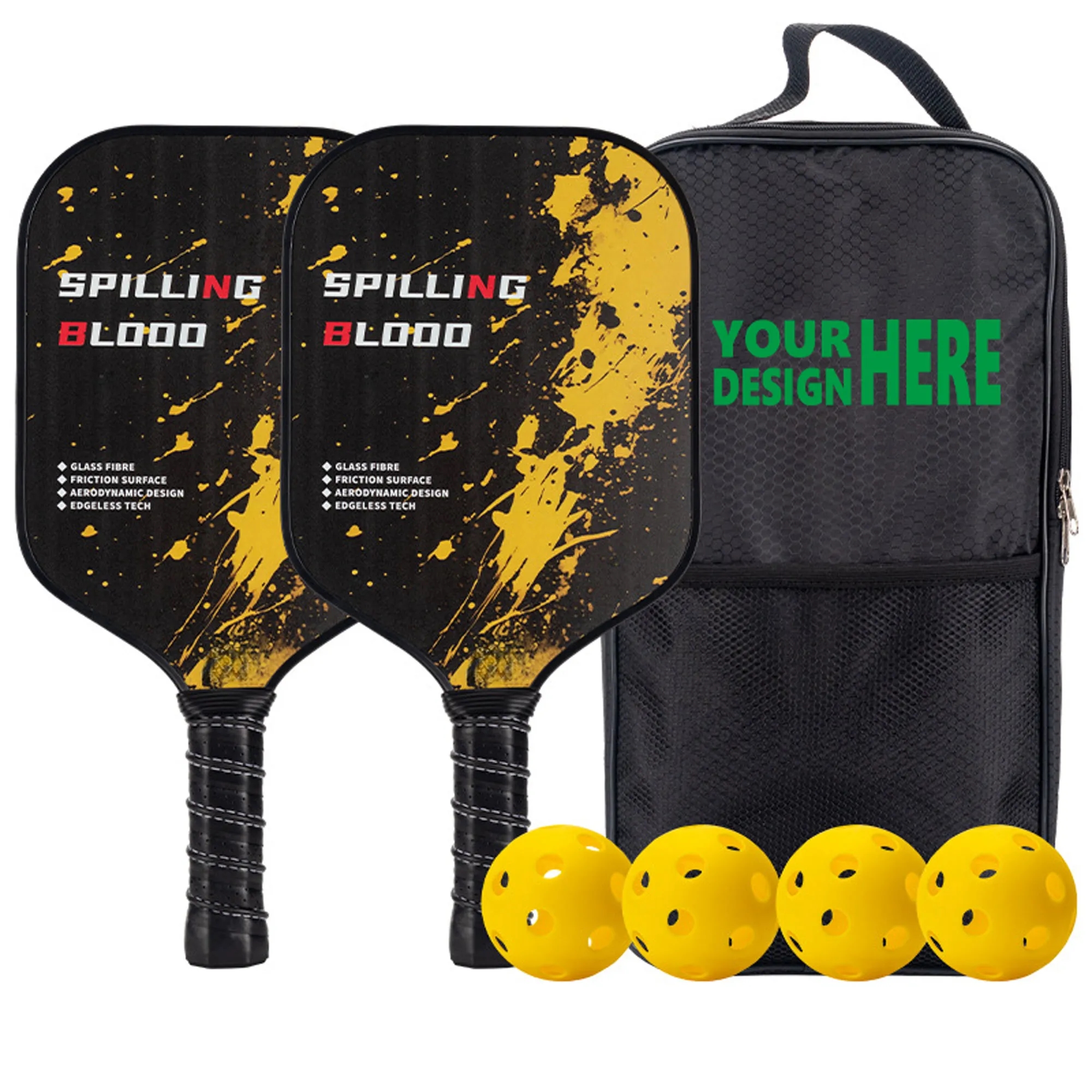 Pickleball Sets With Four Balls Two PaddlesOne Bag MOQ 20PCS 1