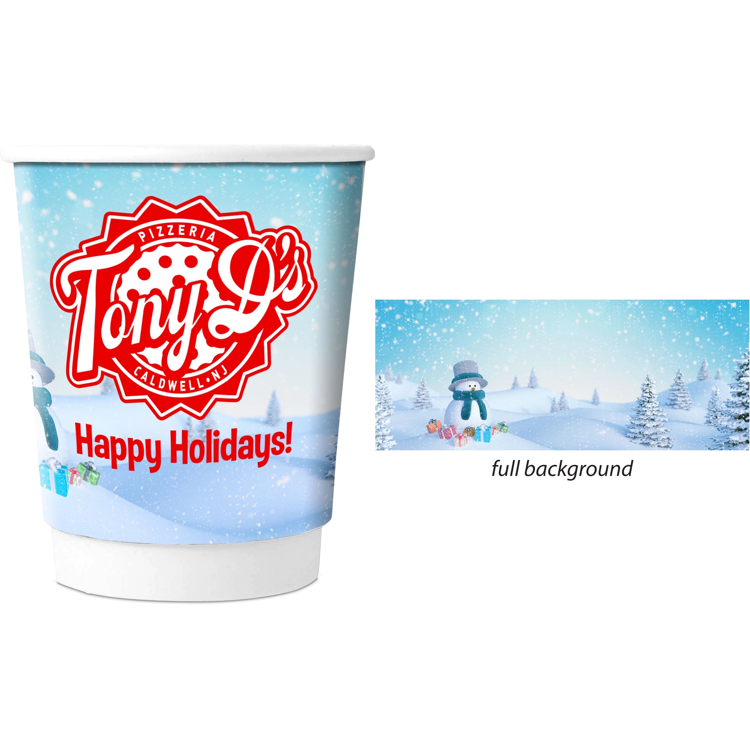 Holiday Themed 8 oz Double Wall Cup 1