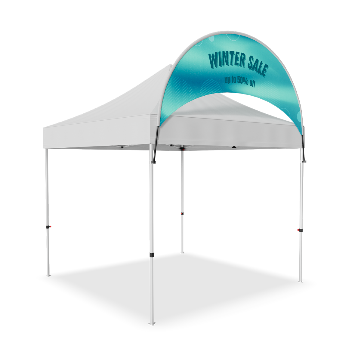Curved Overhead Tent Banner for 10'x10' Tent 3