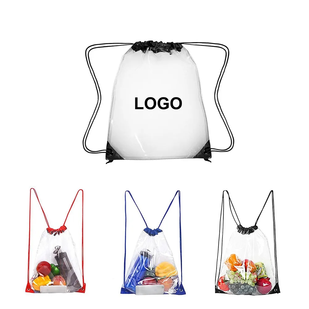 Clear Backpack Drawstring Pouch Bag 4