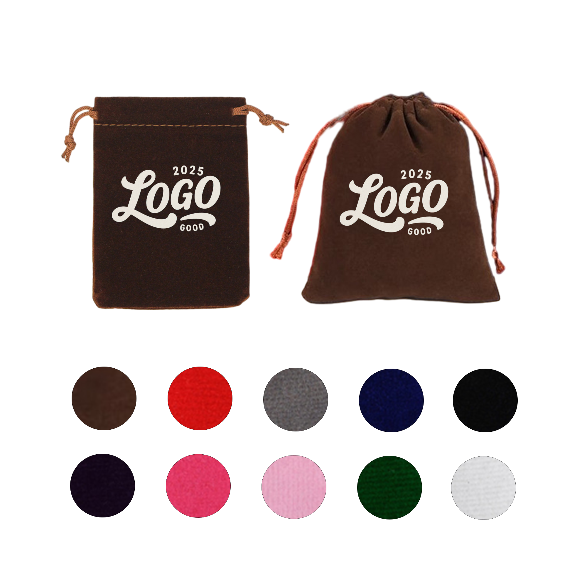 Customized Portable Small Drawstring Velvet Bag 2