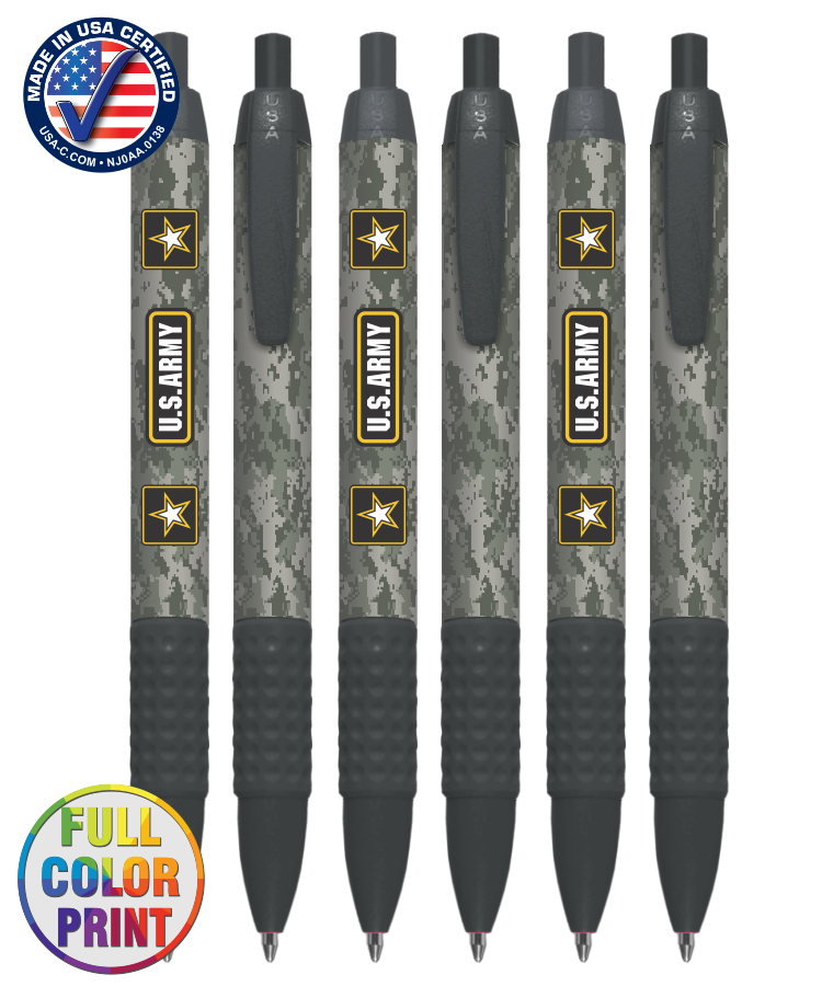 Union Printed, Certified USA Made "Camo" Click Grip Pen 1