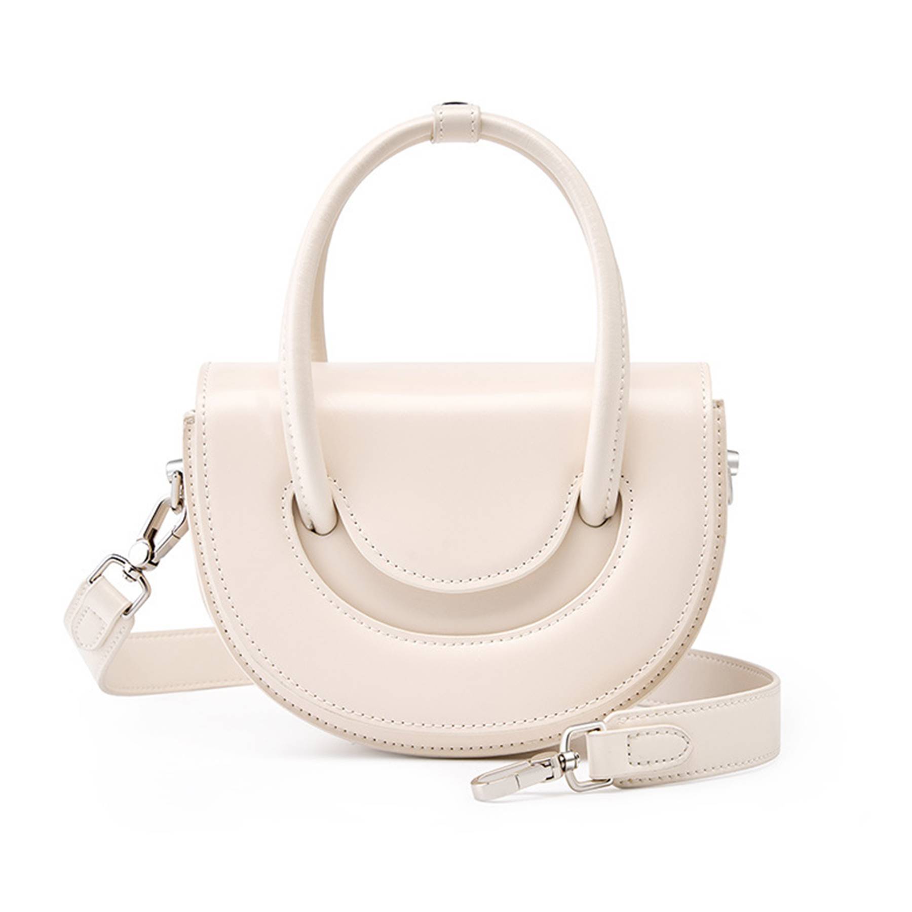 Genuine Leather Solid shoulder cross-body tote bag 4