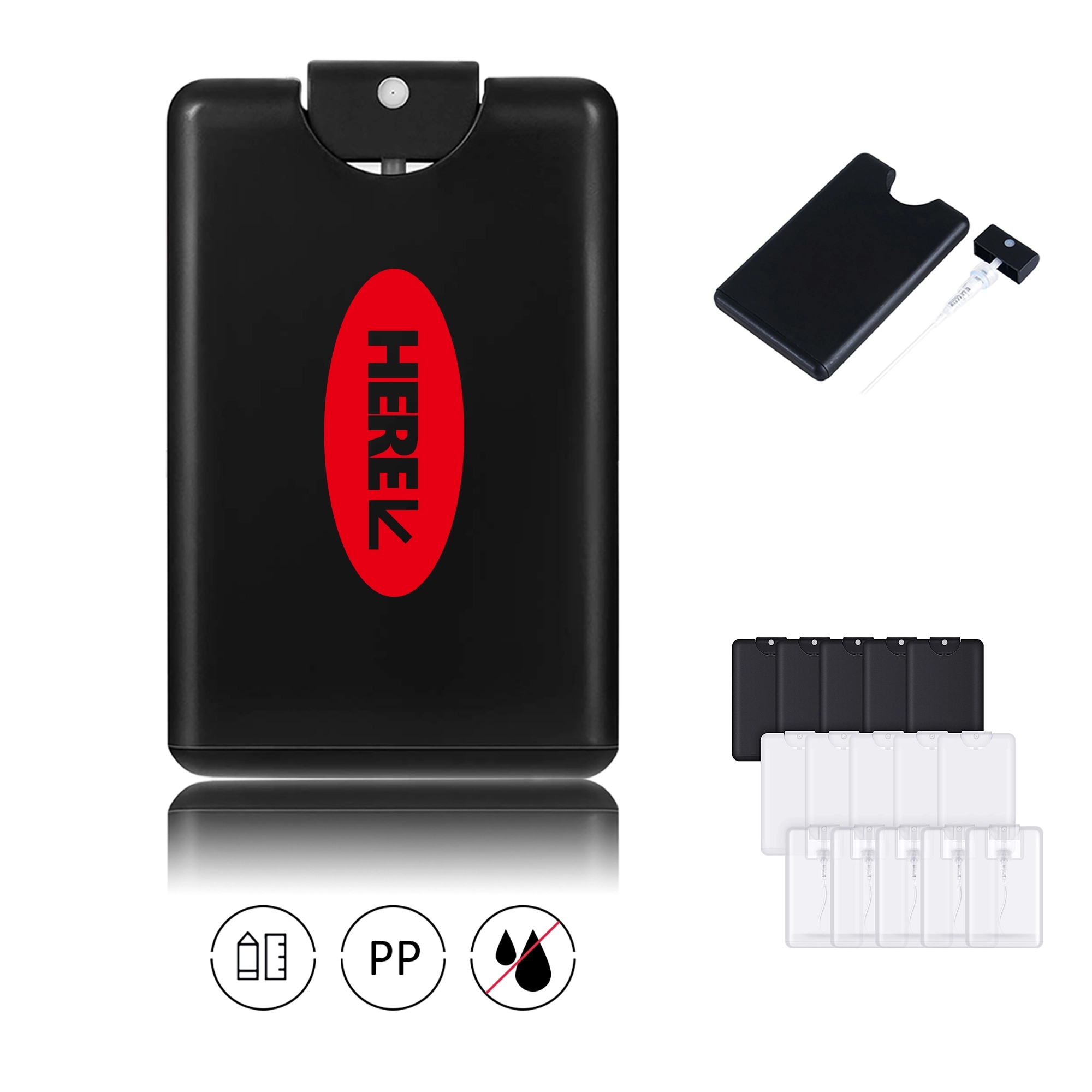 0.7 oz Empty Credit Card Shaped Hand Sanitizer Spray Bottles 5