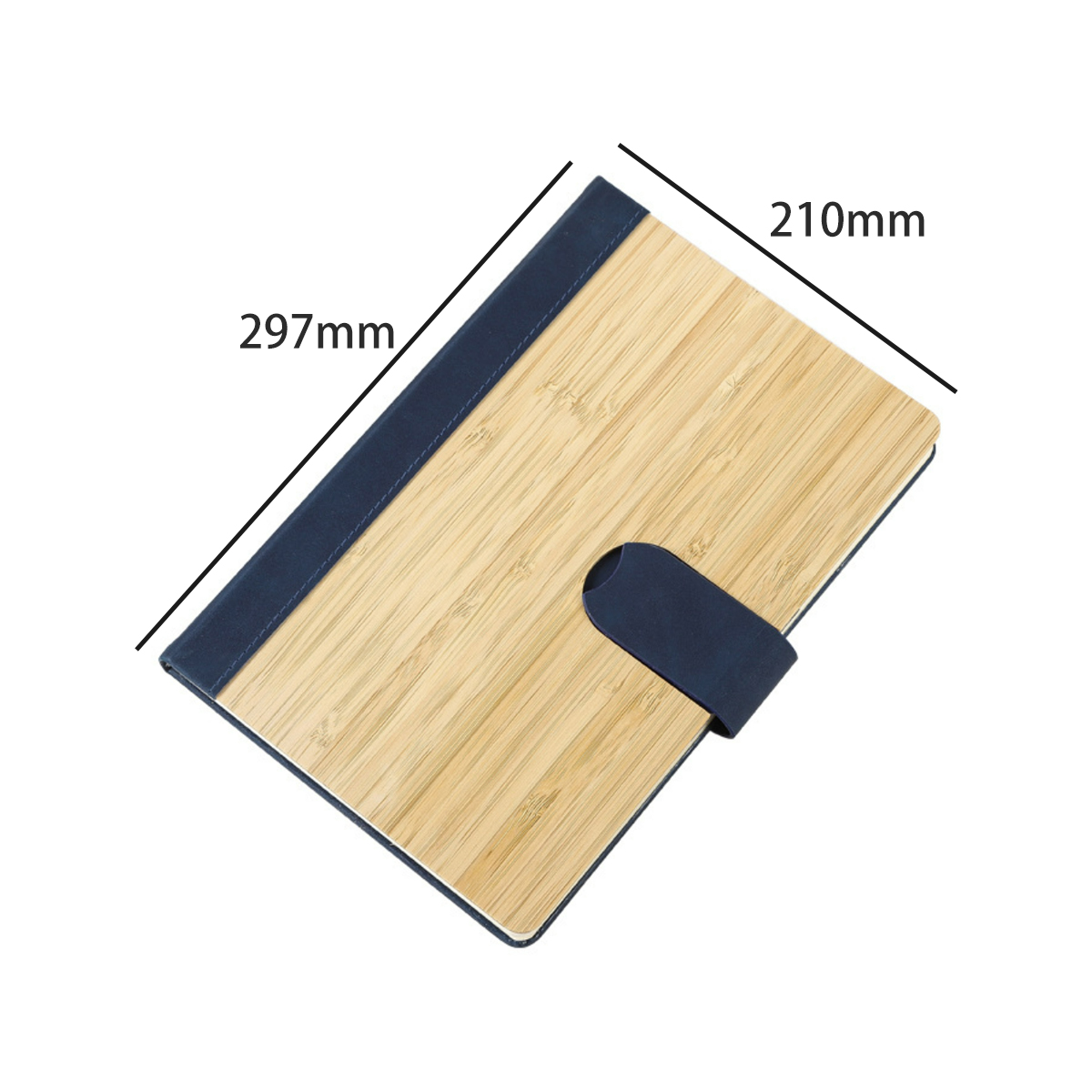 A5 Bamboo Cover Business Notebook with Magnetic Closure 5