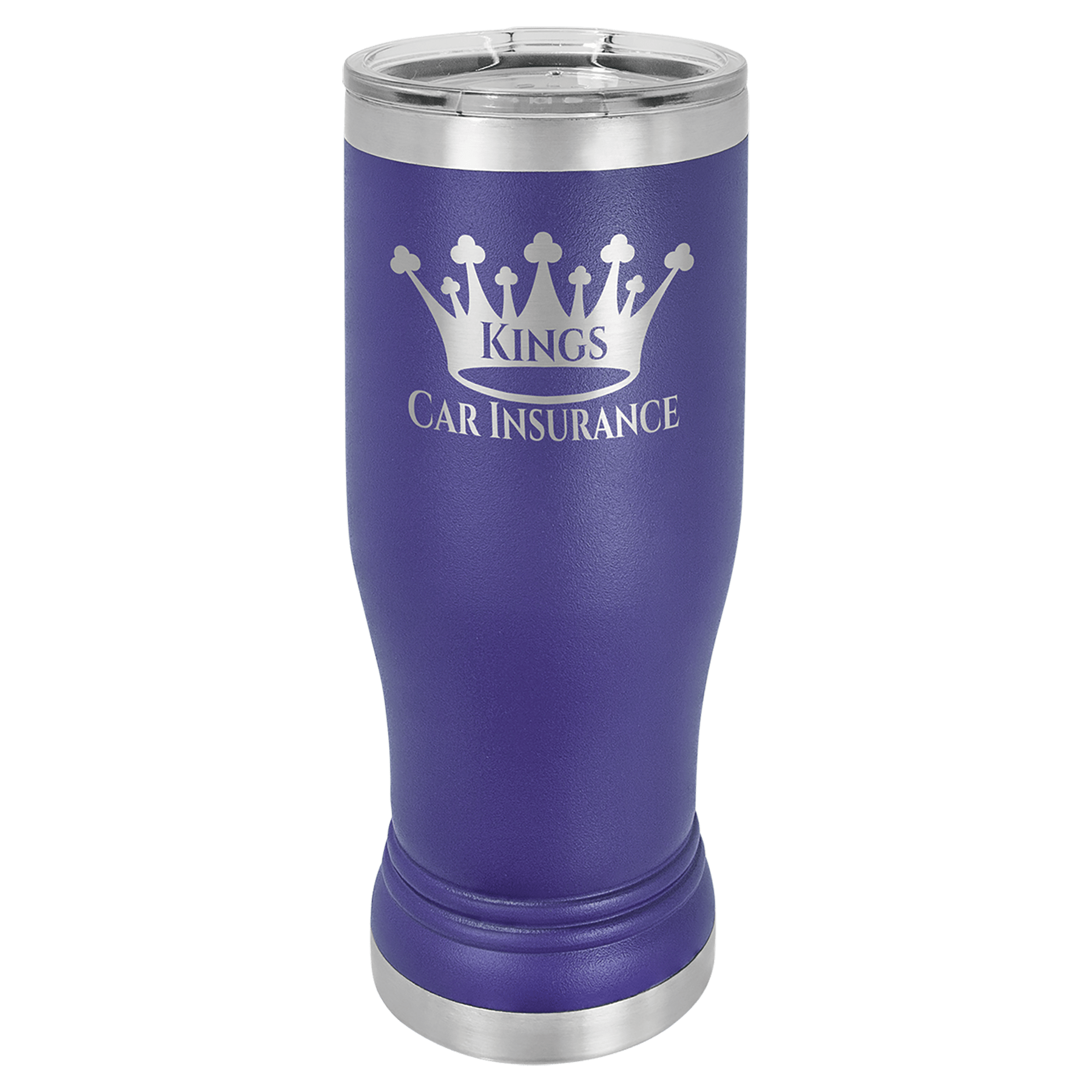 14 oz. Purple Laser Engraved Polar Camel Pilsner Tumbler w/Clear Lid 1