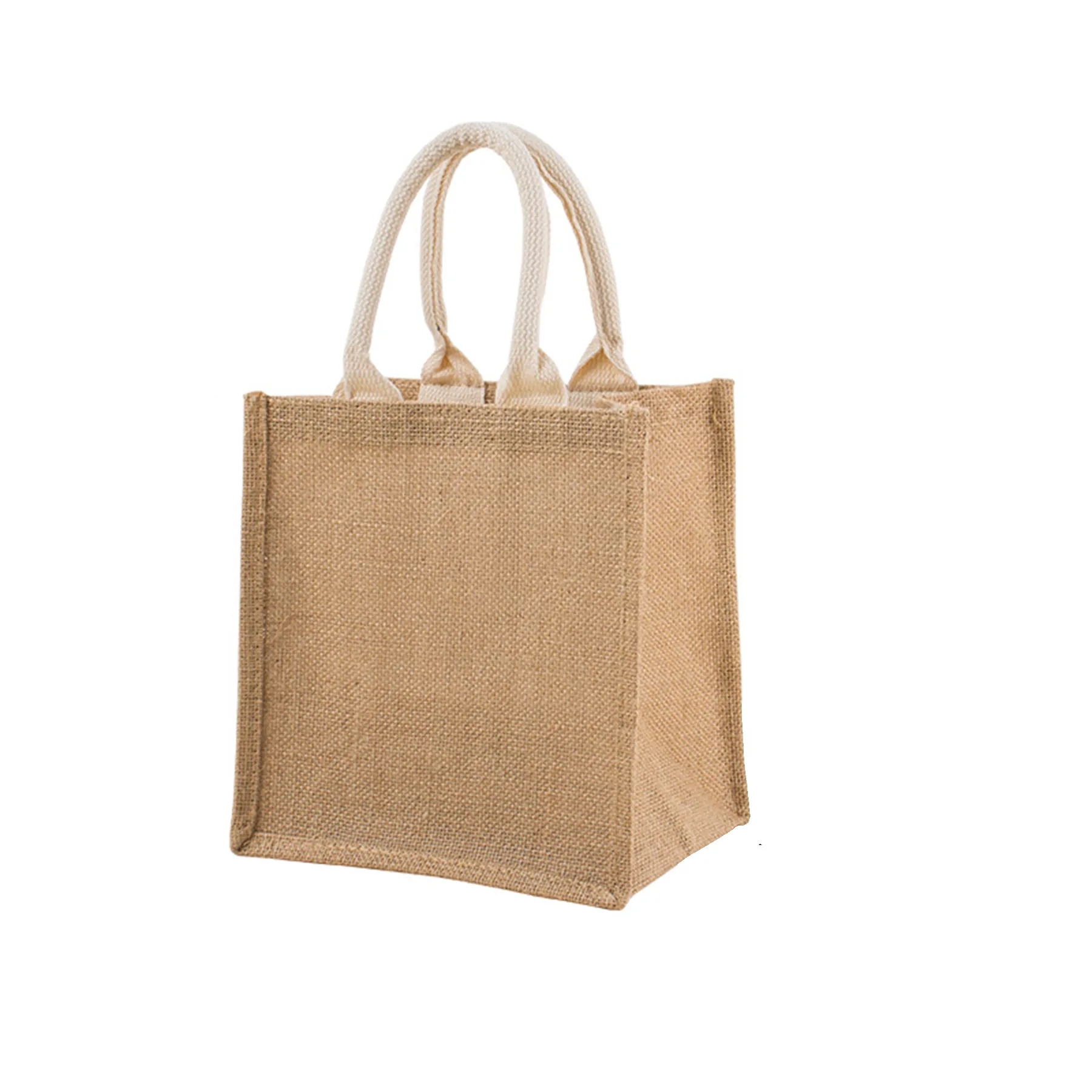 Customizable Blank Burlap Tote bag 2