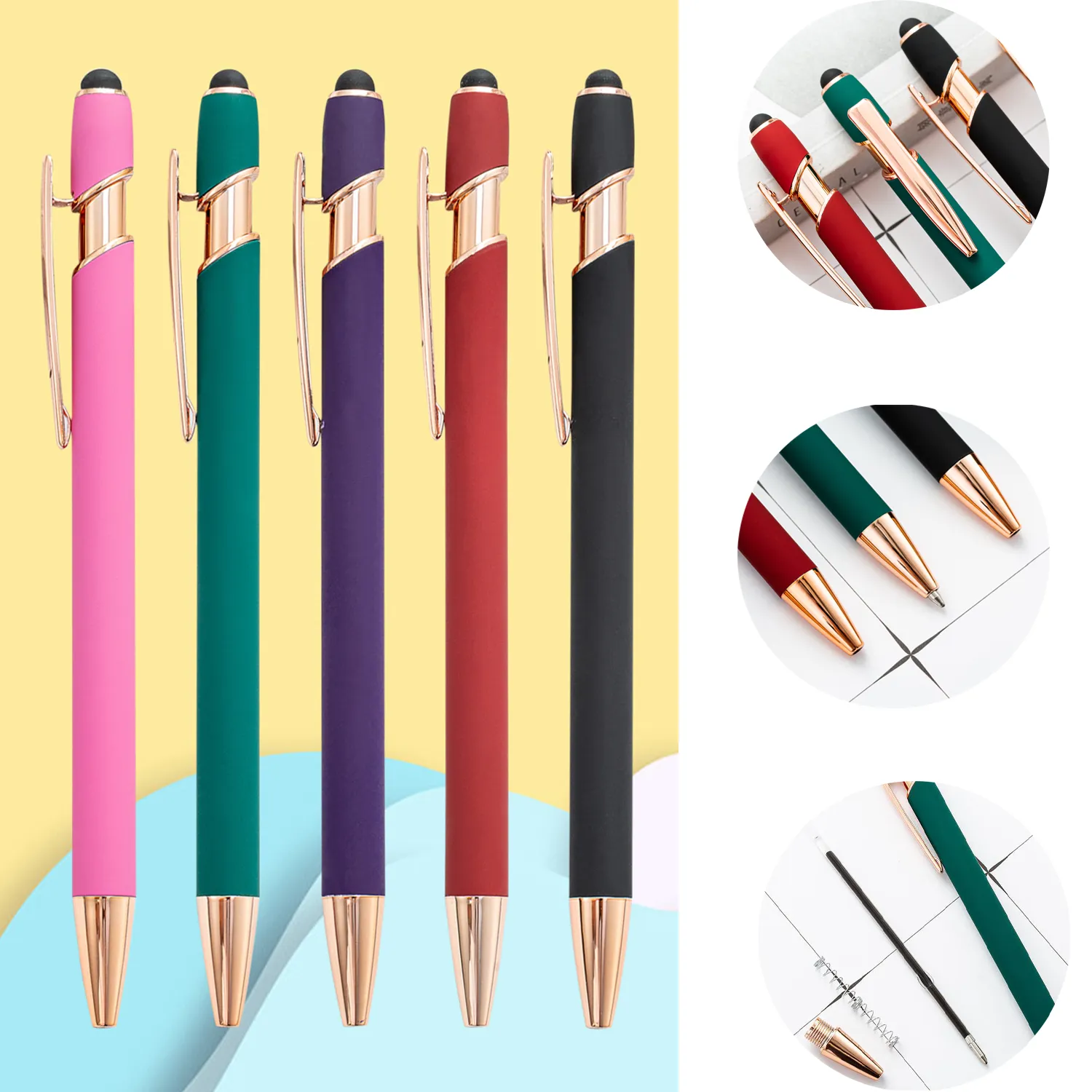 Retractable ballpoint Pen 2-in-1 Stylus 5