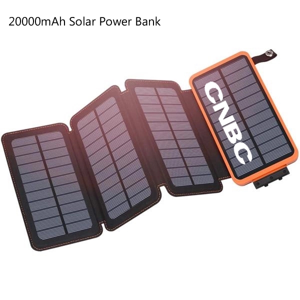 Outdoor High Capacity 20000mAh Waterproof Solar Charger 5