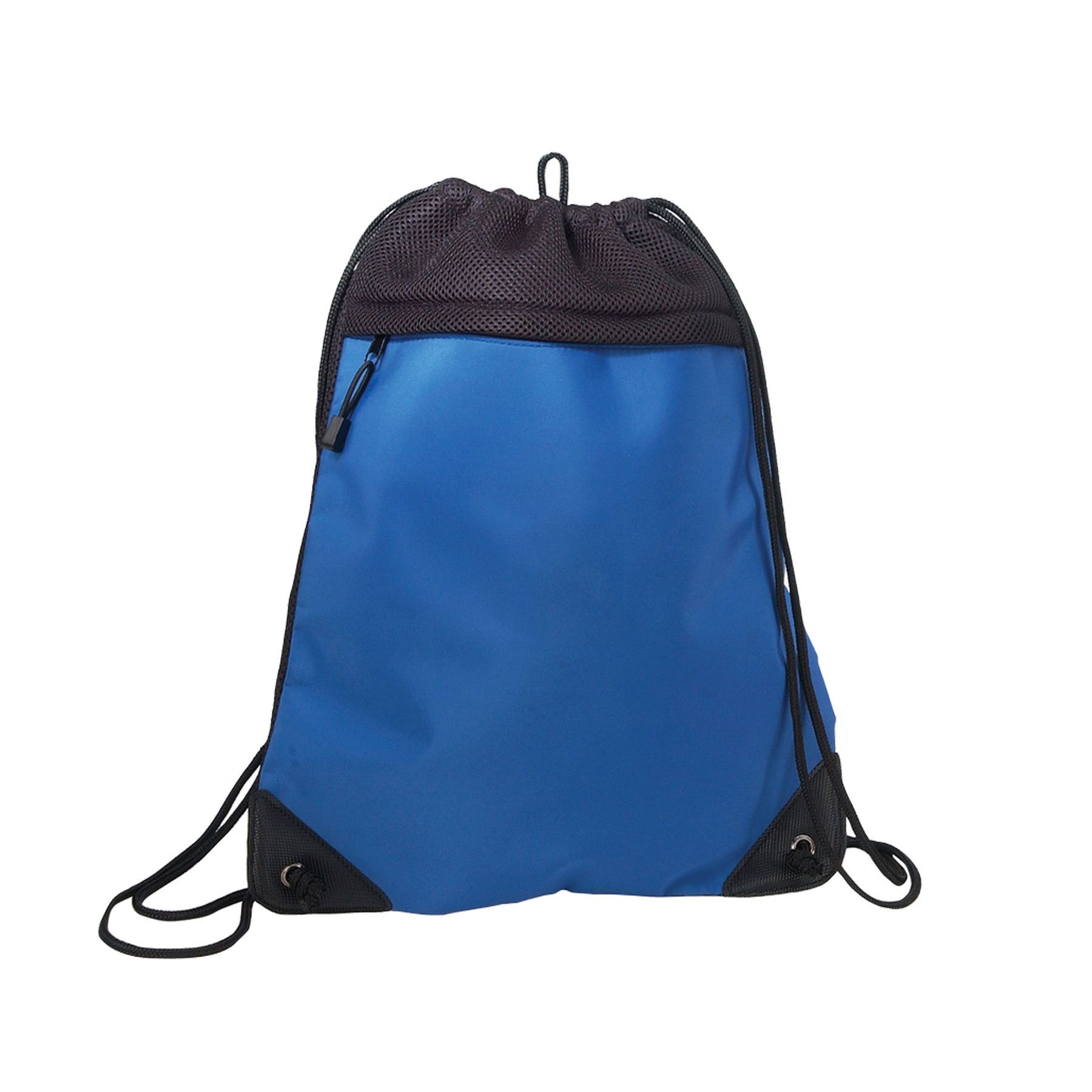 Deluxe Tri Mesh Drawstring Tote Bag with Micro Fiber Front 5
