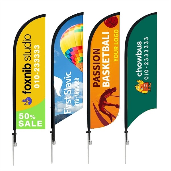 15' Large Double Side Feather Flag With Spike Base 4