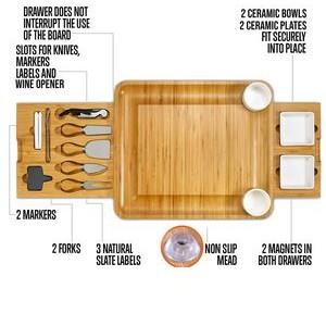 Bamboo Charcuterie Cheese Cutting Board Set 5