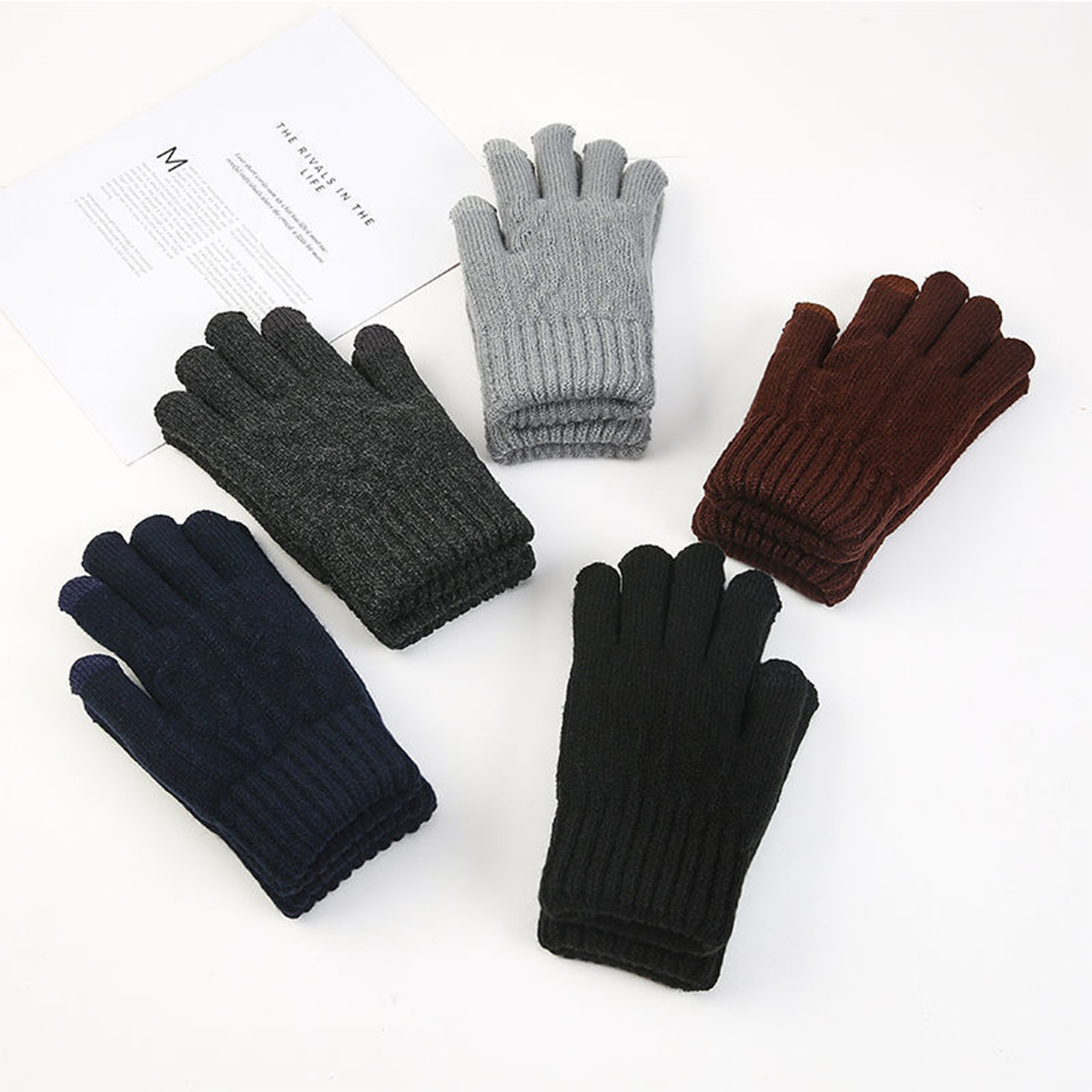Acrylic Cold Resistant Knitted Touchscreen Gloves 5
