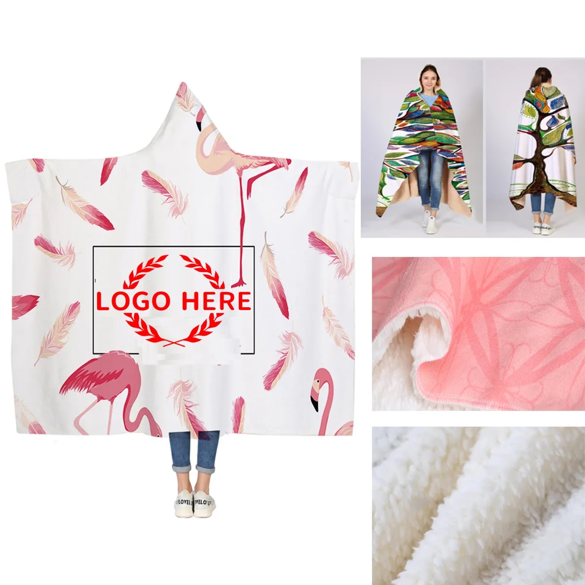 Custom Full Color Hooded Blanket Cloak 4