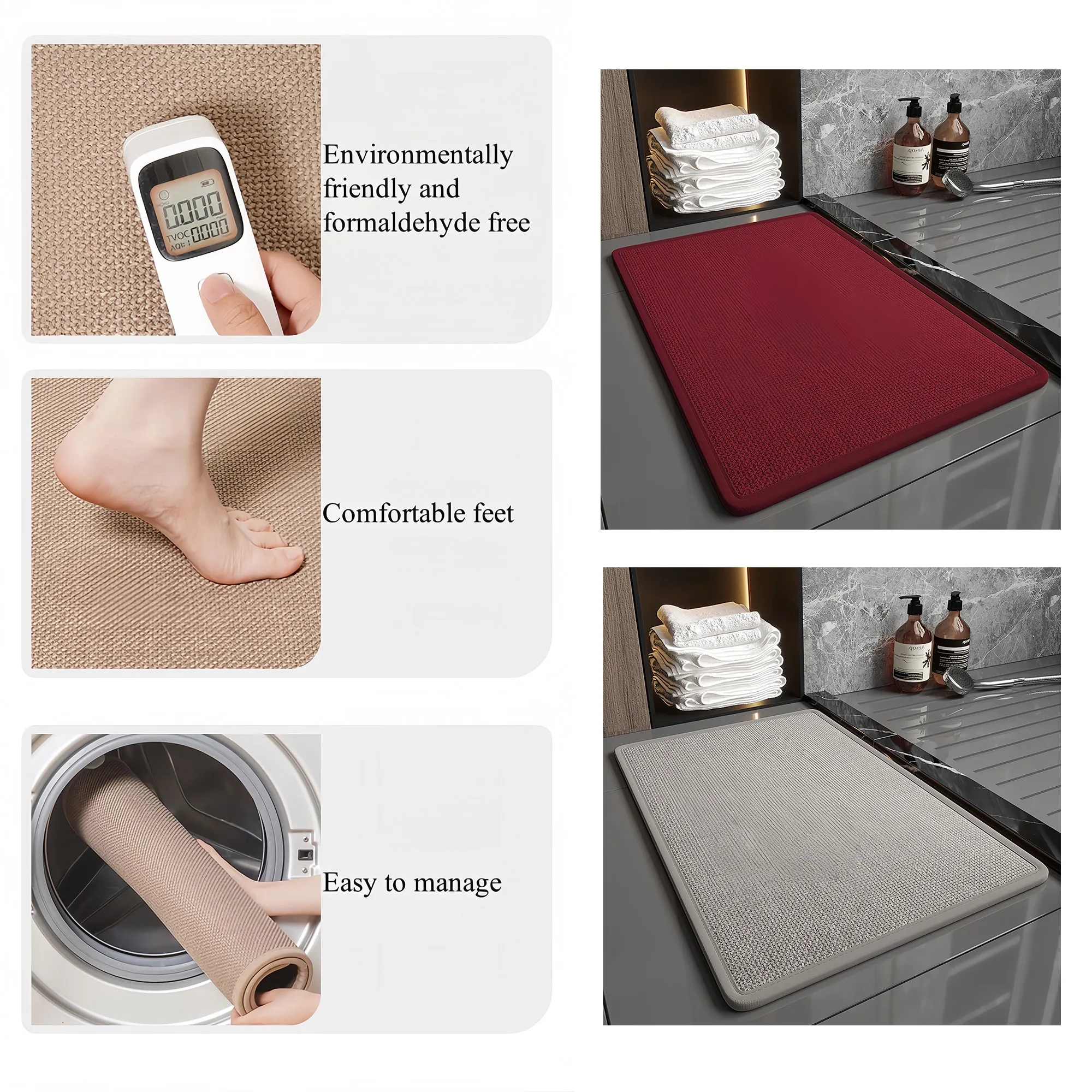 Premium Absorbent Jute Bath Mat With Anti-Slip Backing 4