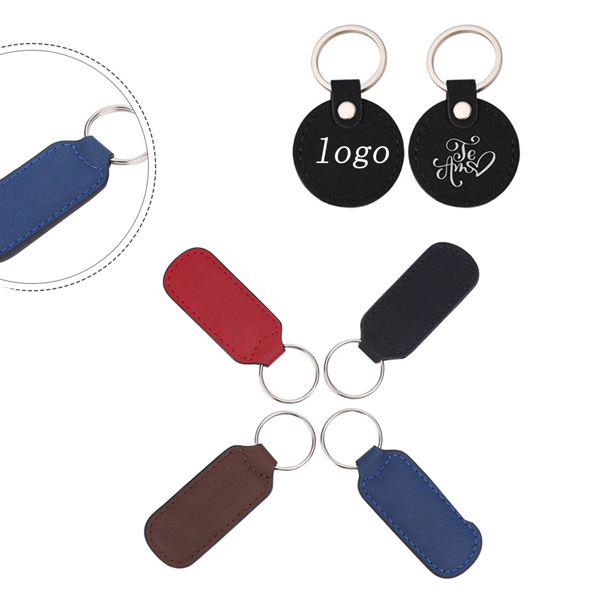 Customized PU Leather Keychain Hanger 2