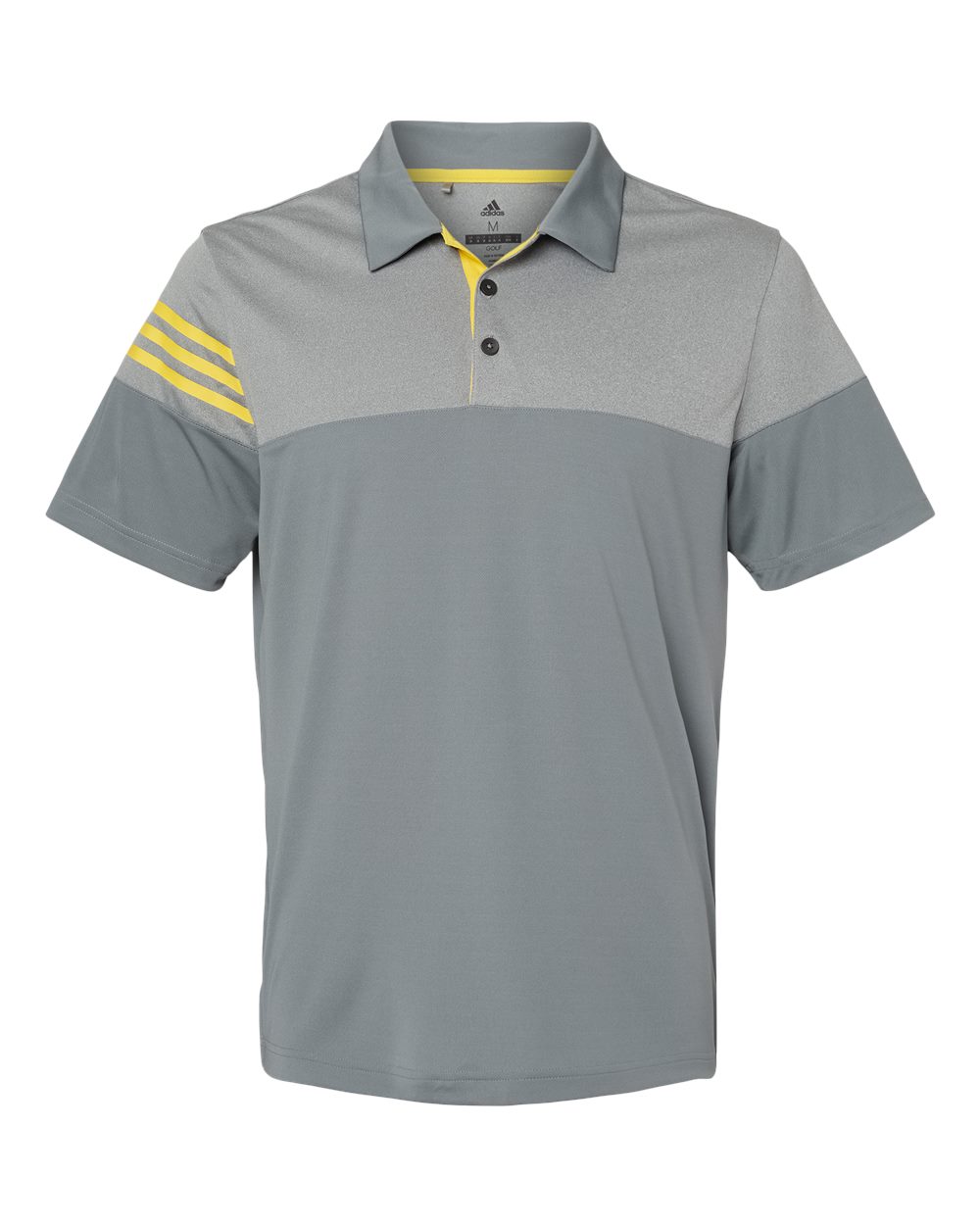 Men's Heathered 3-Stripes Colorblocked Polo - A213 29