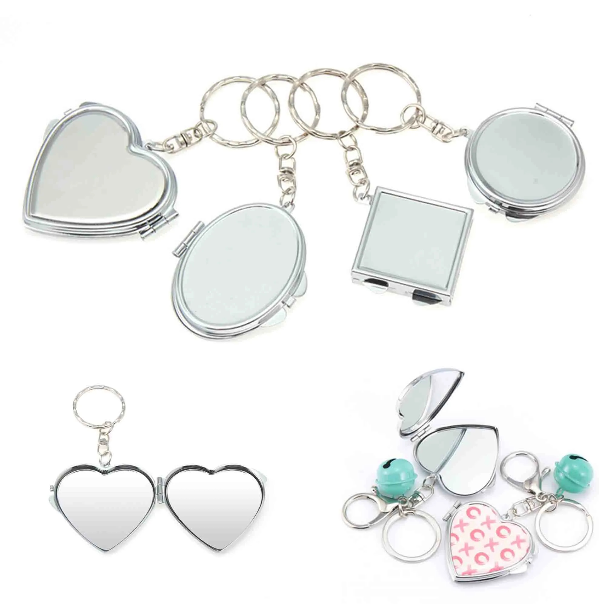 Keychain Mini Folding Travel Mirror Metal 5