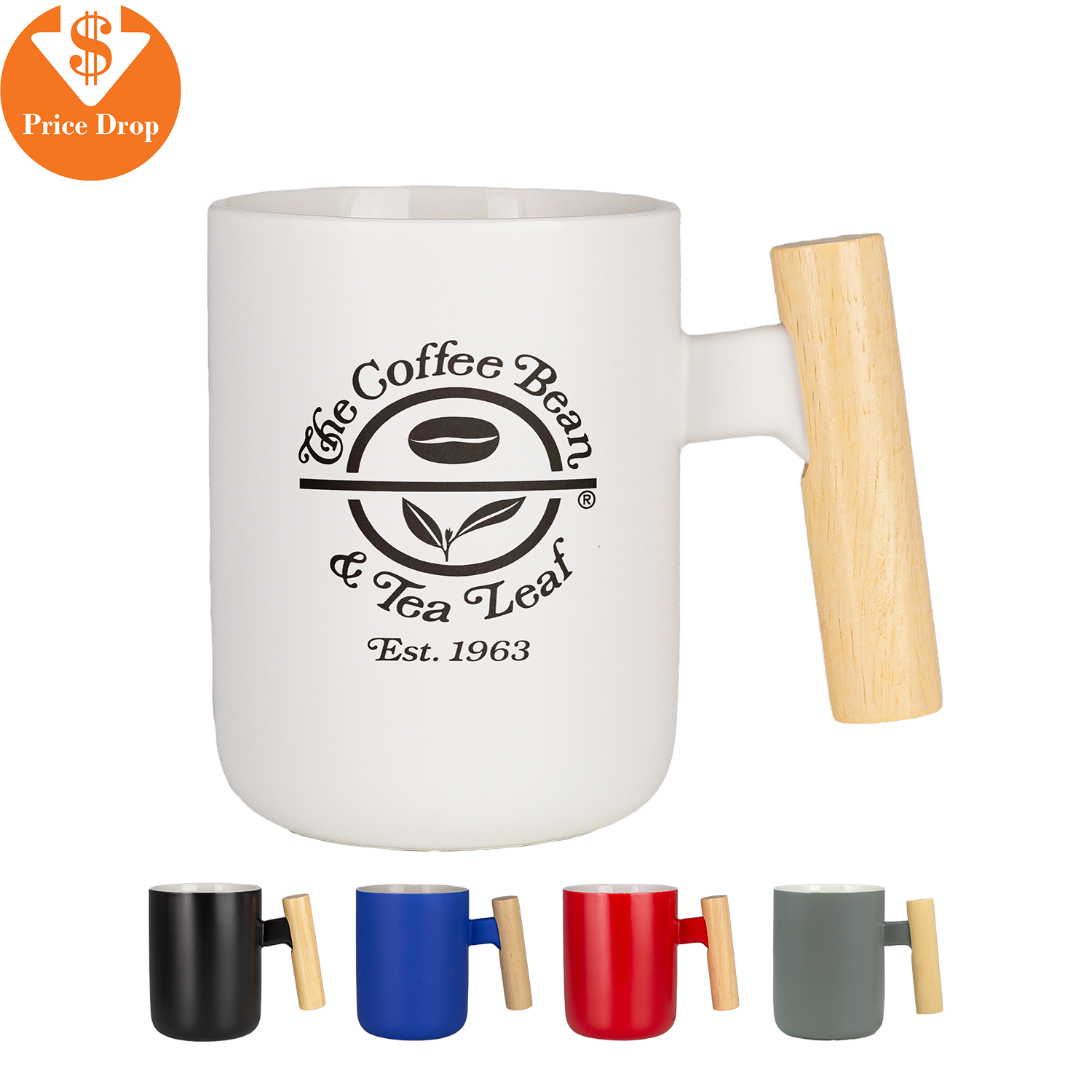 Tokyo 12 oz Ceramic Mug with Wooden Handle 1