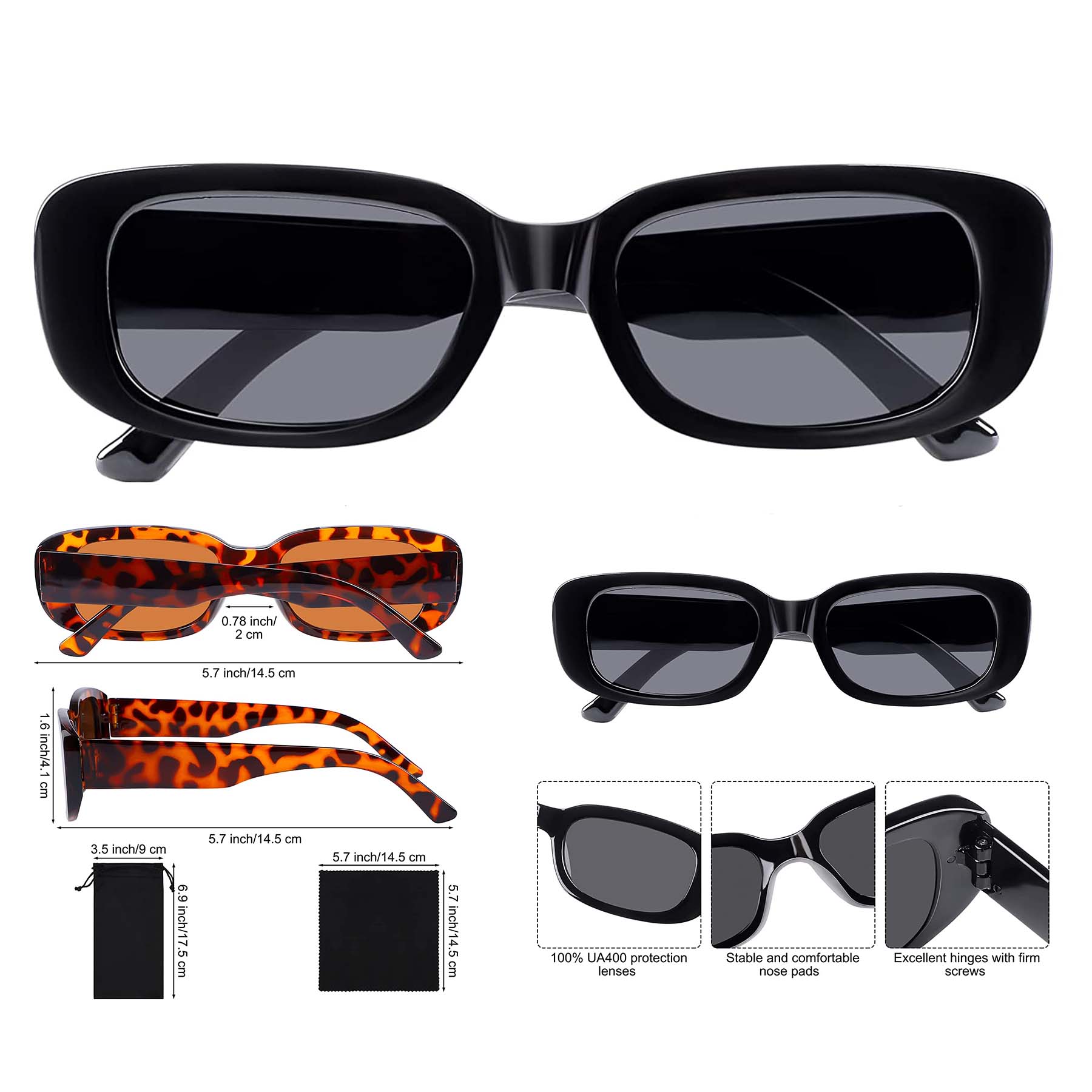 Small Retro Rectangle Sunglasses 2