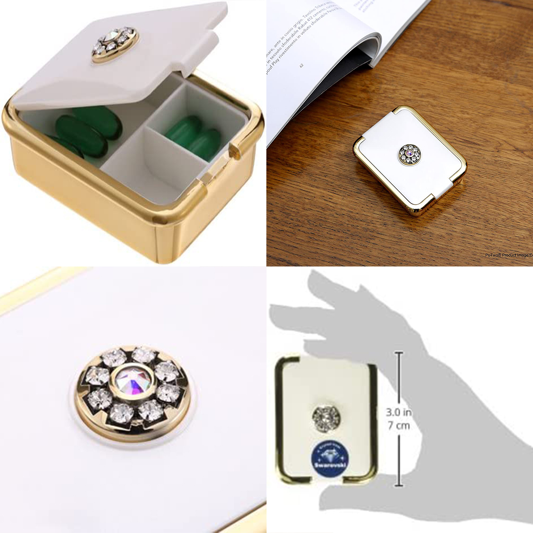 Pill Organizer with Swarovski Crystals 2