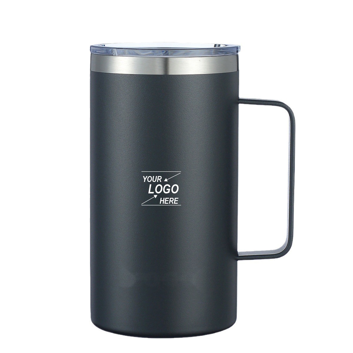 24oz Insulated Stainless Steel Coffee Mug with Lid and Handle