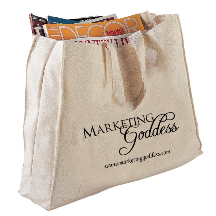 Canvas Gusset Tote Bag, custom tote bag with logo imprint 5
