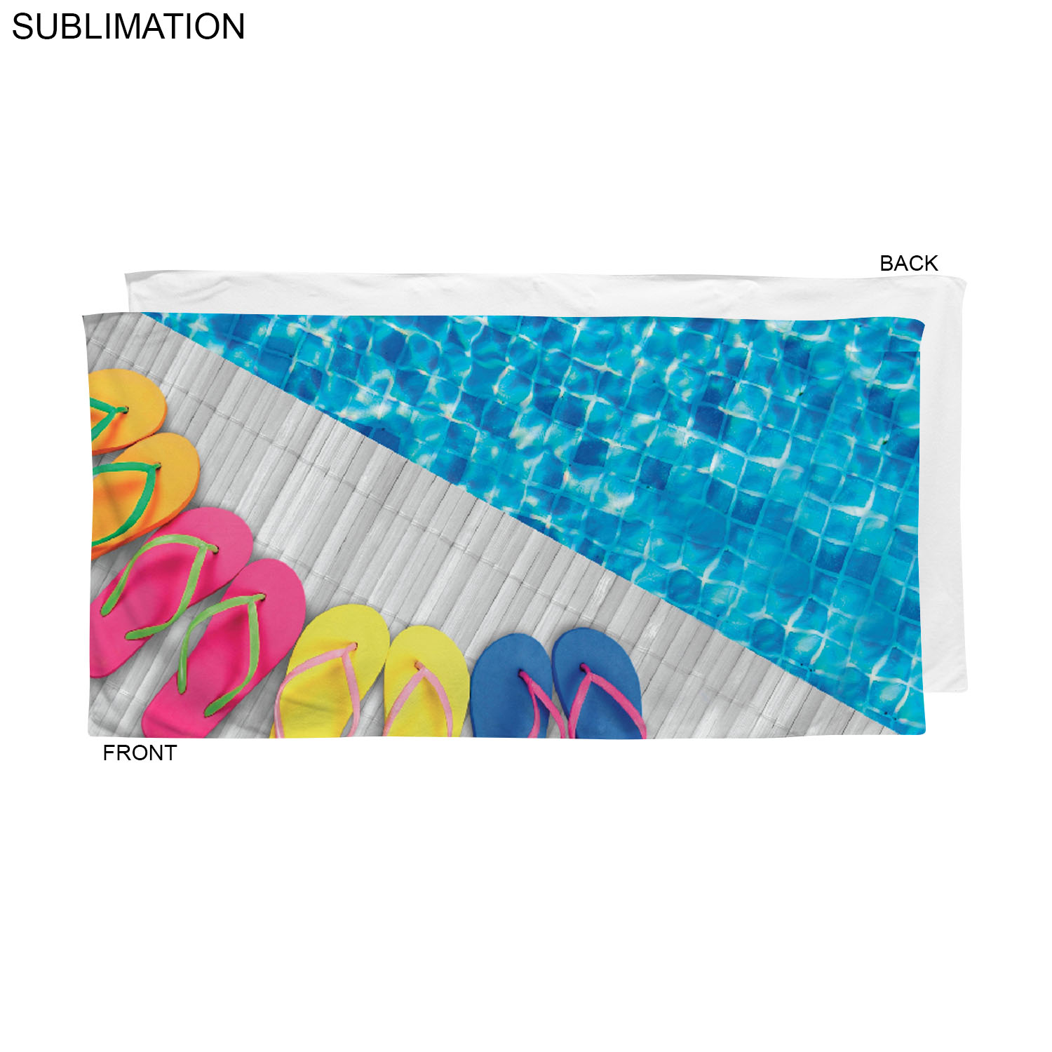 24Hr Express Ship - Stock Design, Heaviest Weight, Plush Velour Terry Beach Towel, 30x60, Sublimated 14