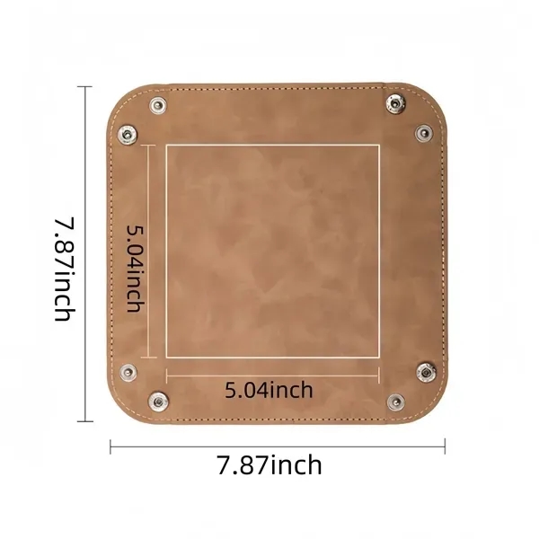 Square PU Leather Dice Tray - Foldable Design 6