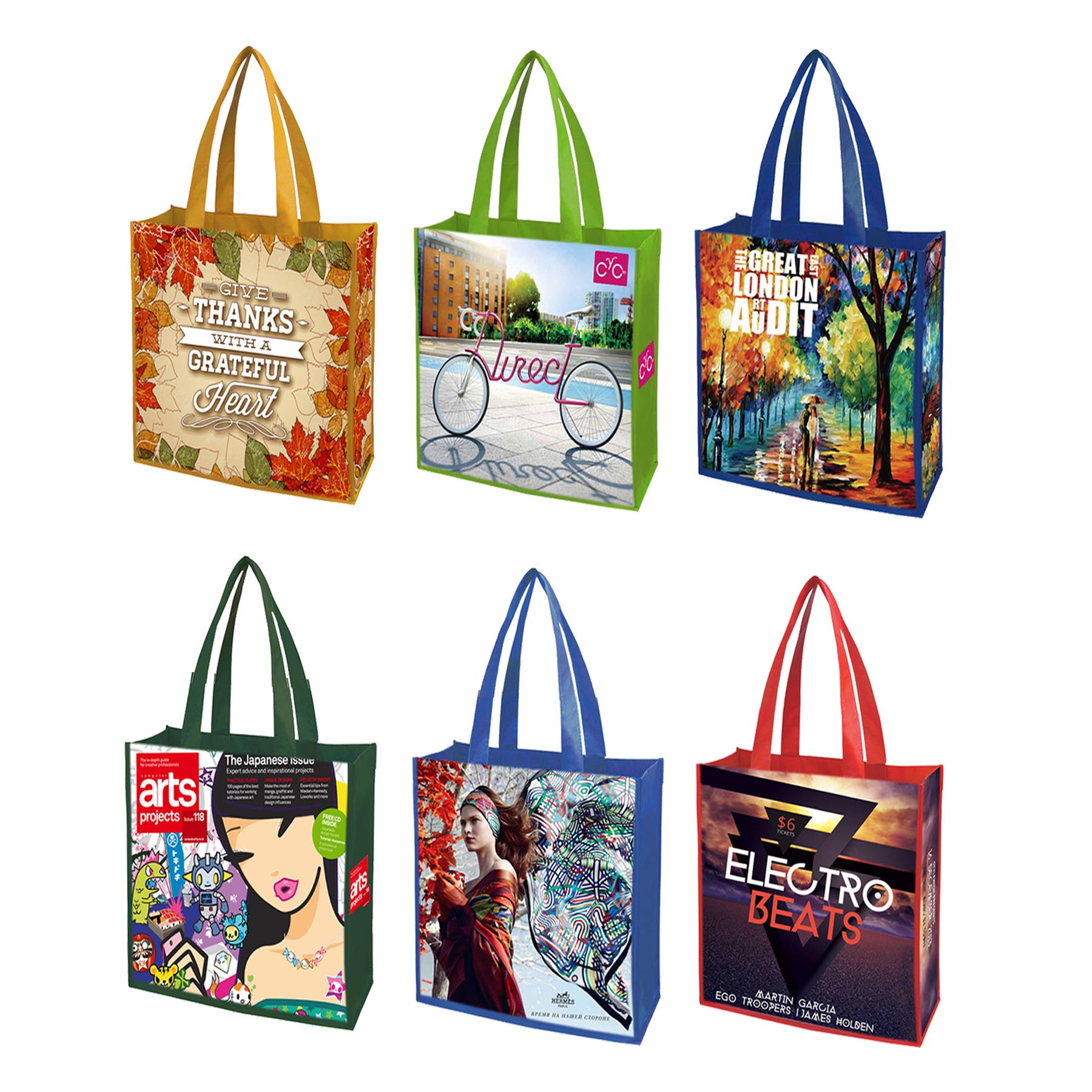 Free Shipping Color Trim Dye Sub TOTE BAGS 1