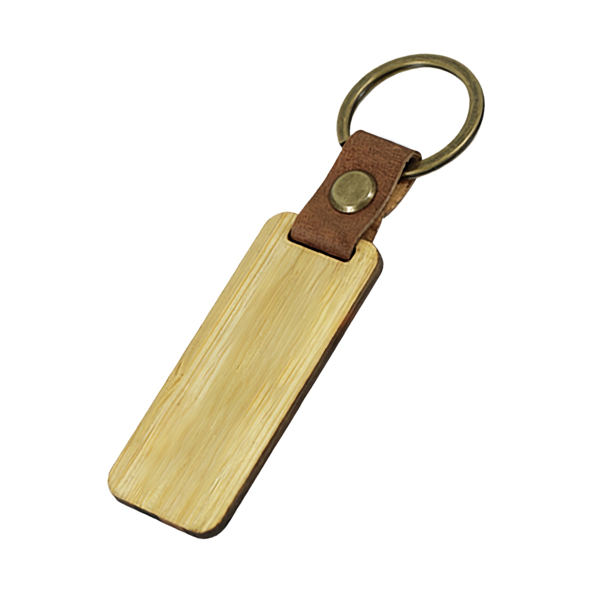 PU Leather Wooden Keychain New Style Mini Car Key Ring Handcrafted Gift 4
