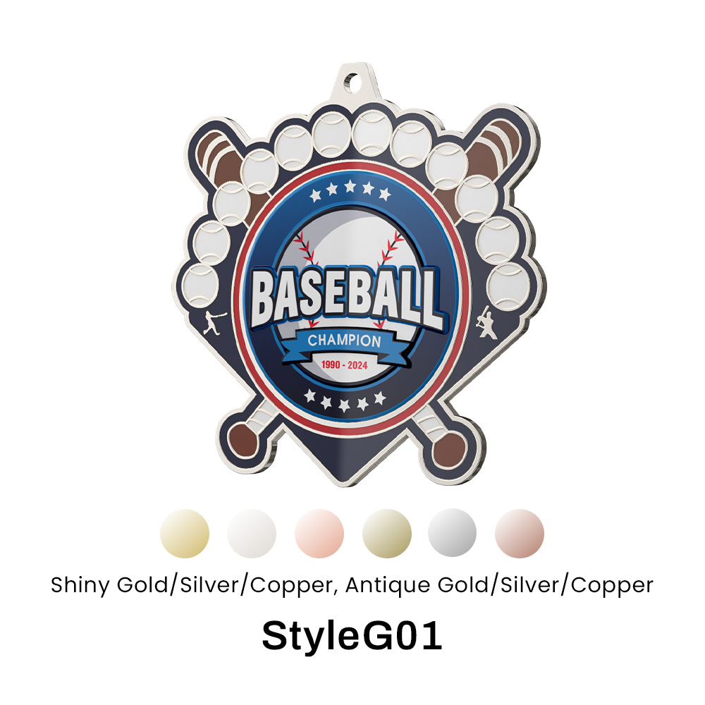 4.5" UV Printed Baseball Medals 7