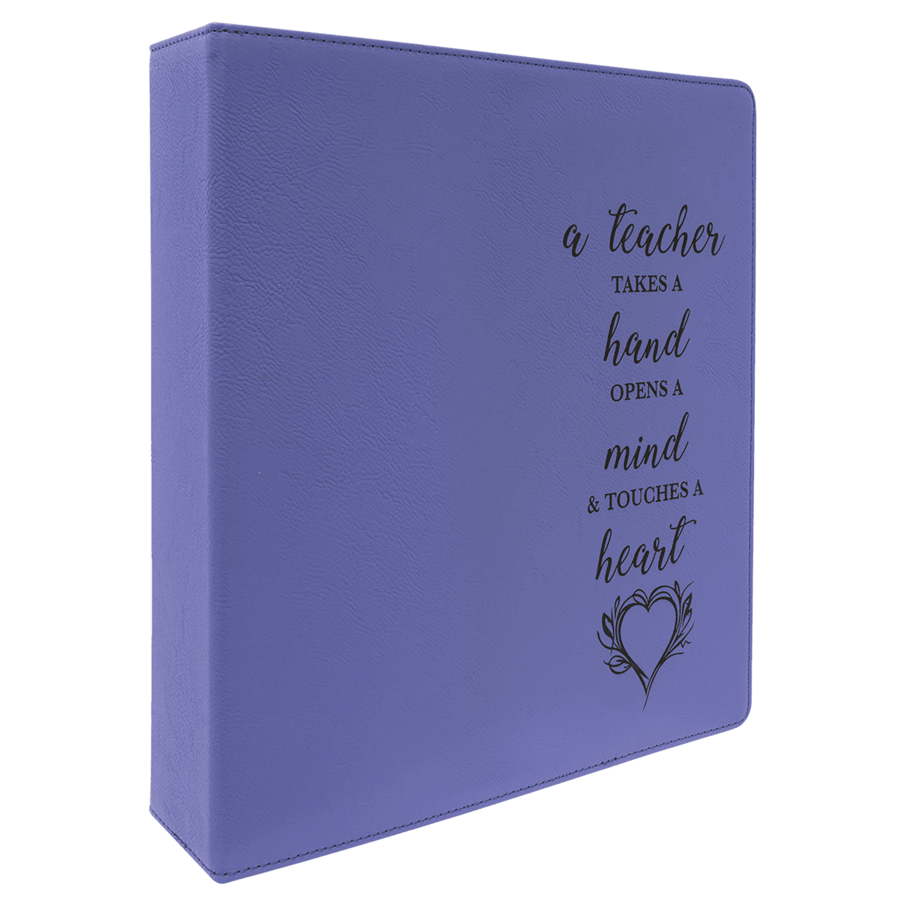 11" x 11 1/2" Purple/Black Leatherette 3 Ring Binder with 2" Slant D Rings 1