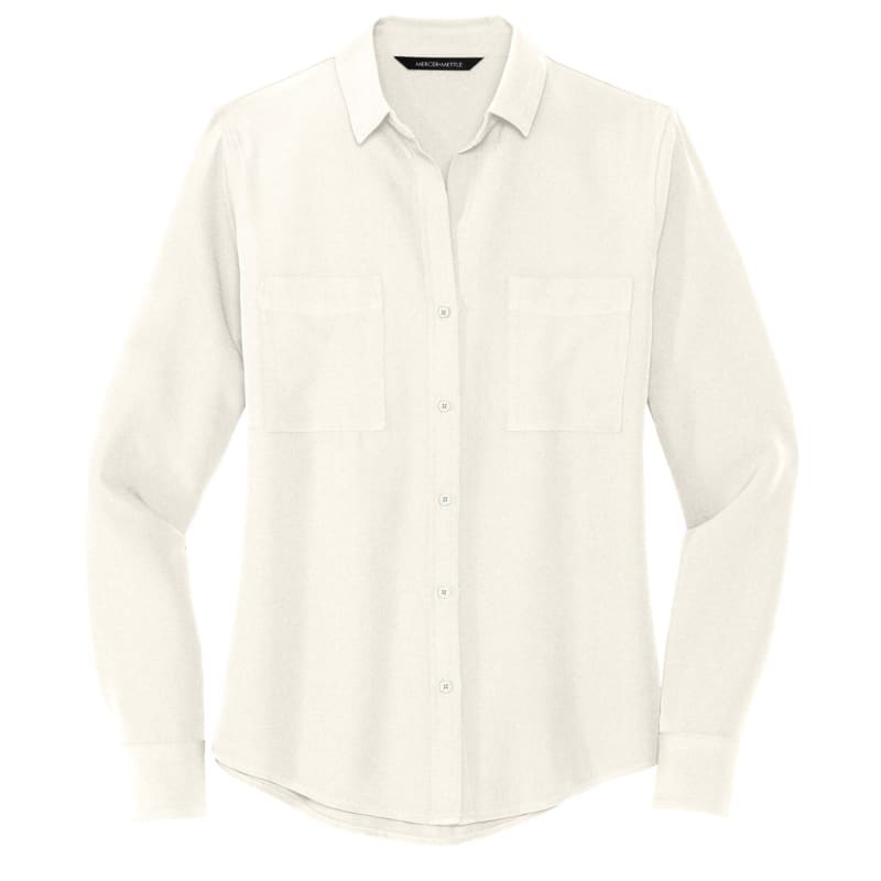 MERCER+METTLE Women's Stretch Crepe Long Sleeve Camp 16