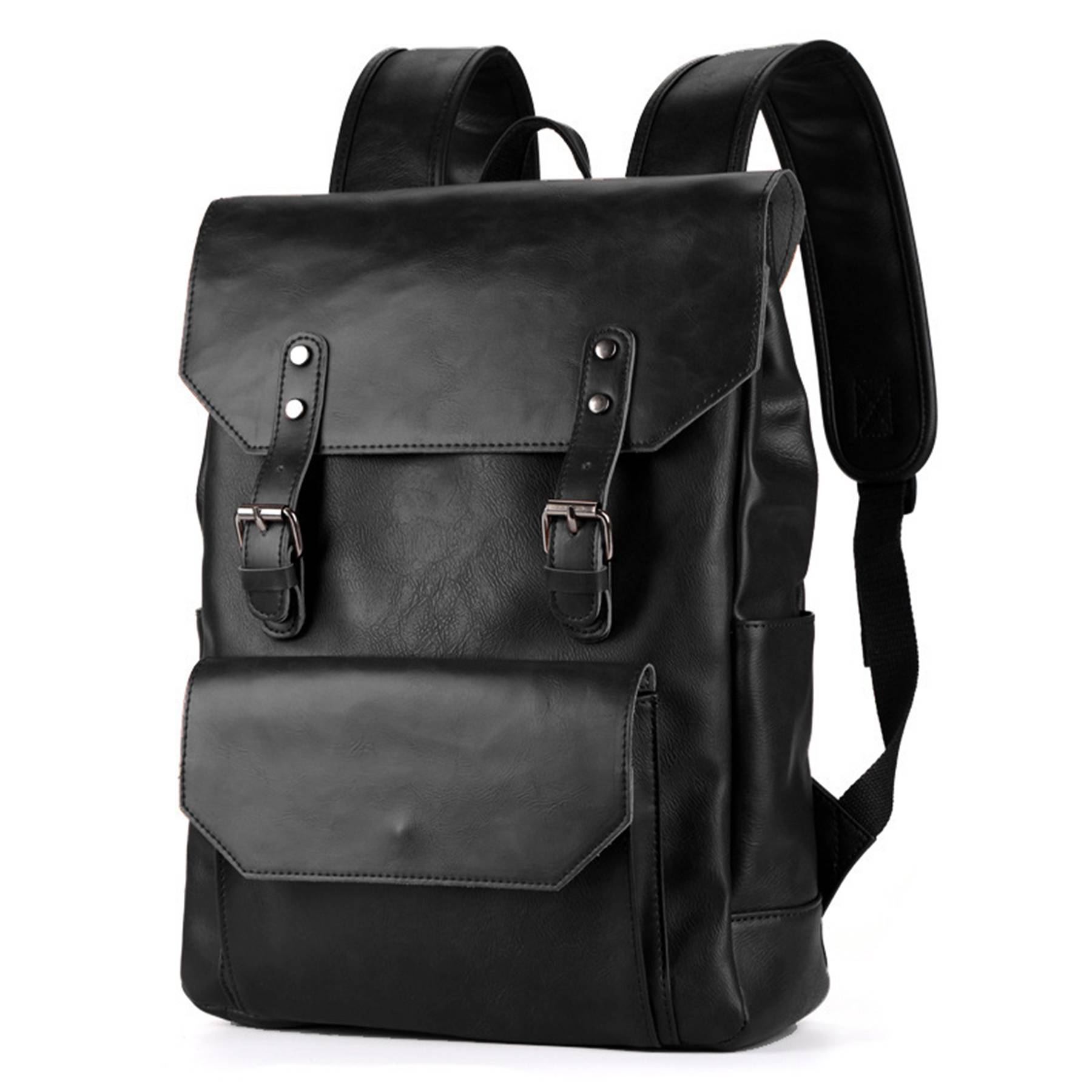 PU Weekend Travel Vintage Laptop Bookbag Backpack for Men 3