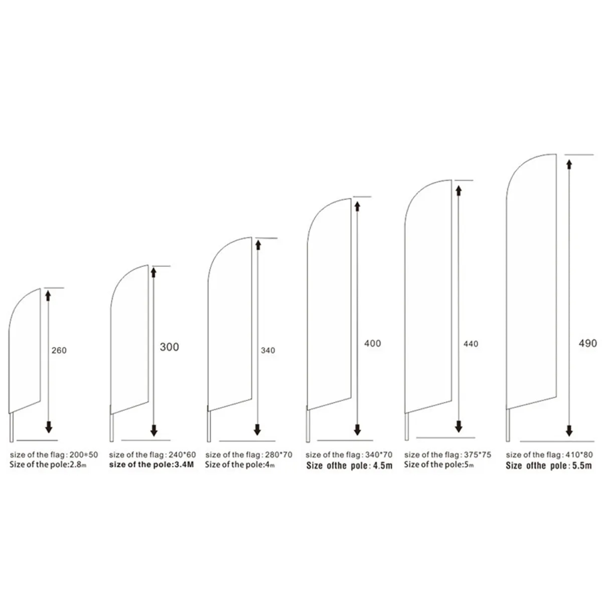 Lasting Durable Promotion Custom Feather Flag Banner Set 5