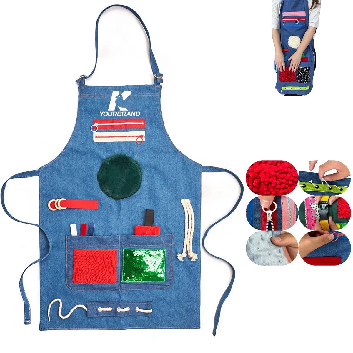 Unisex Multifunction Sensory Fidget Apron Blanket for Elders 1