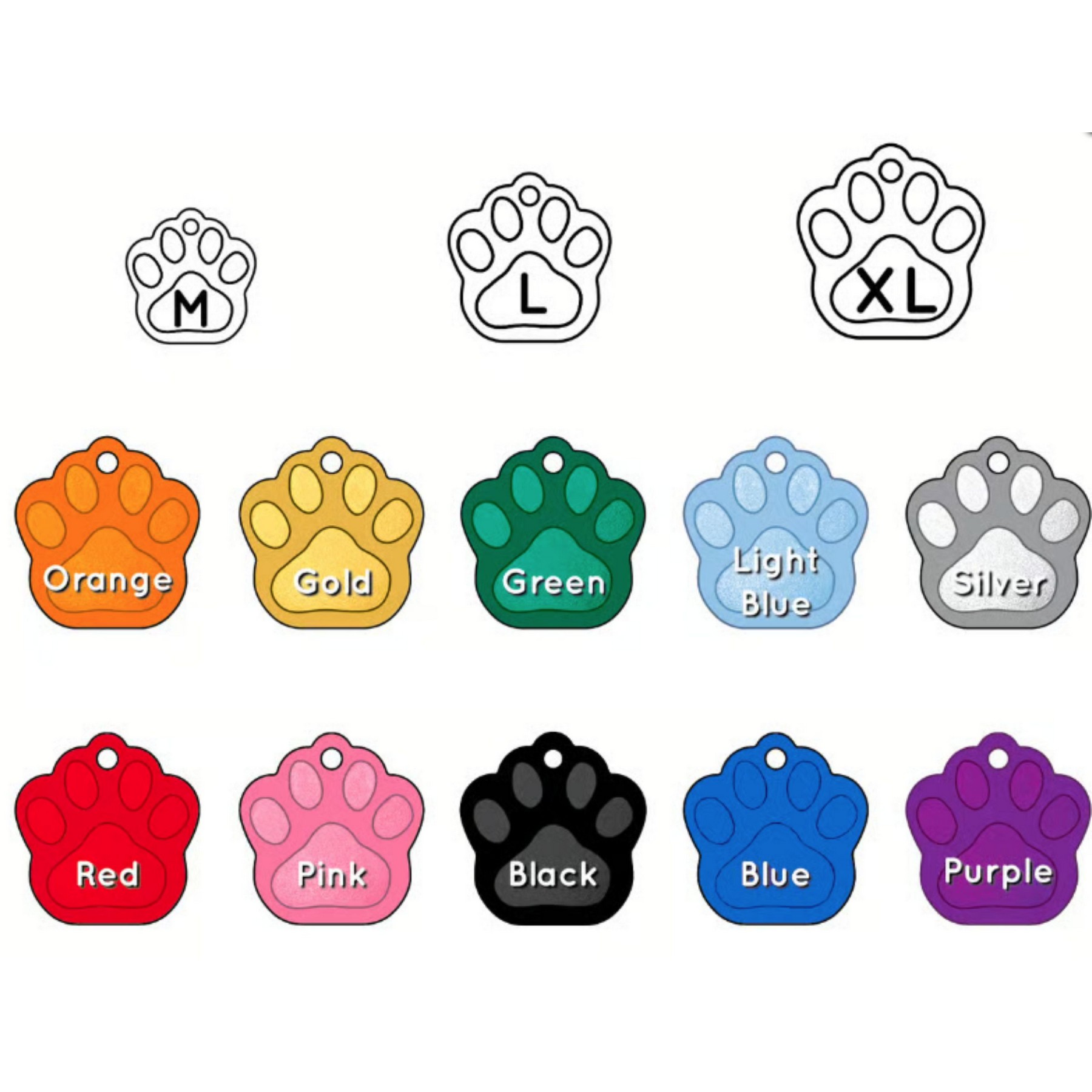 Paw Print Aluminum Tag - 100% MADE IN THE USA