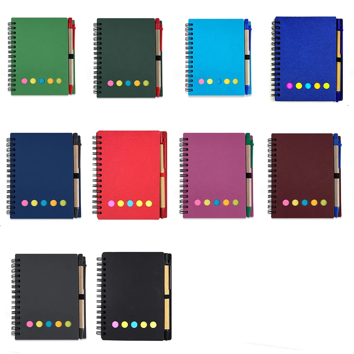 Spiral Notebook with Pen In Holder and Tabs 3