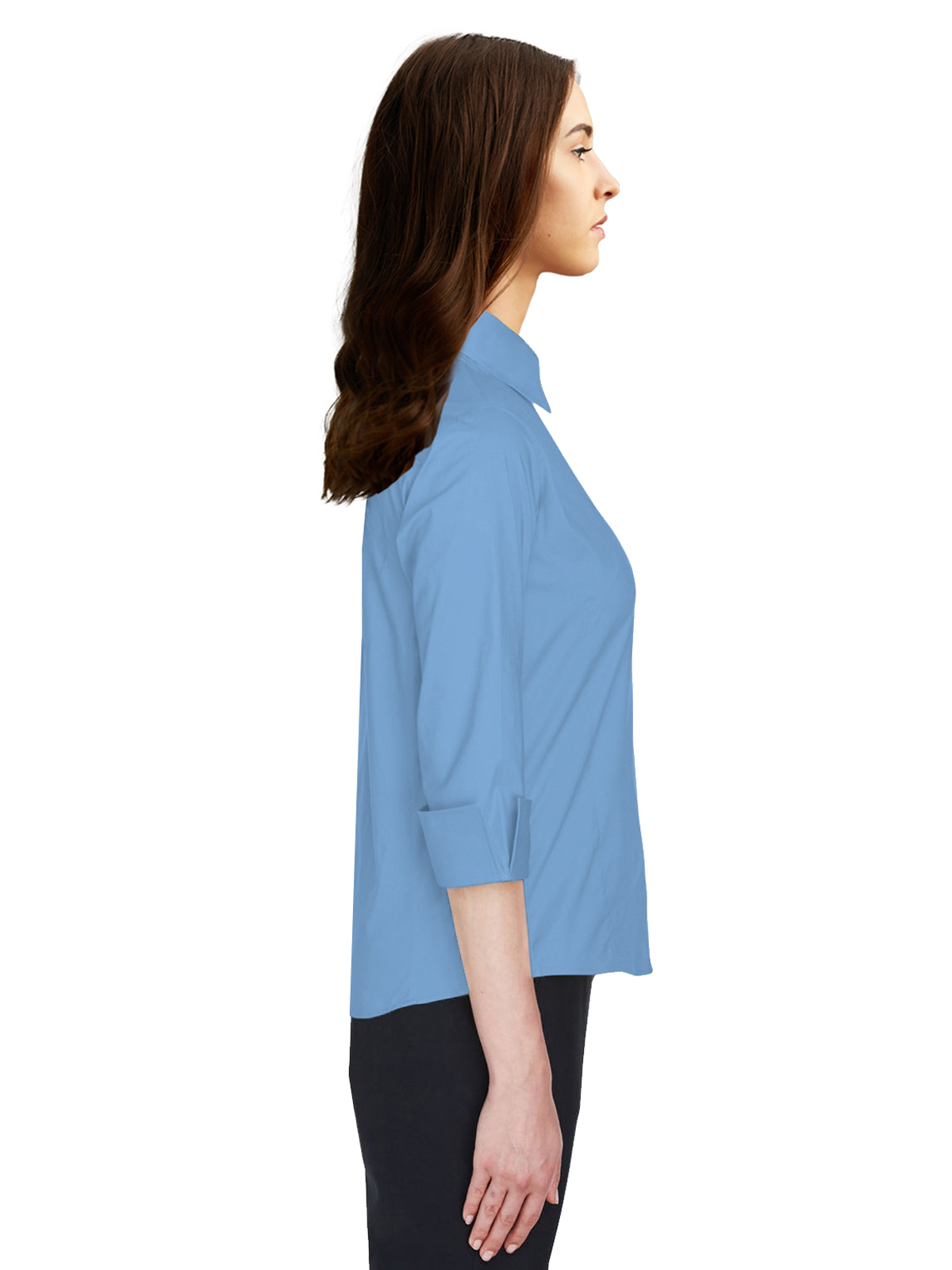 Blue Generation - Women's Pocketless 3/4-Sleeve Poplin Shirt 5