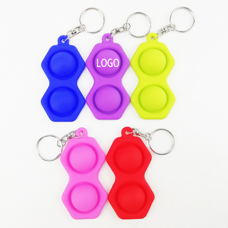 Octagon 2pcs Bubbles Simple Sensory Keychain Fidget Toys 3