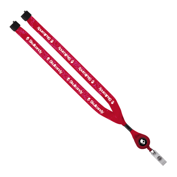 3/4" Polyester Lanyard with Metal Crimp & Retractable Badge Reel 365