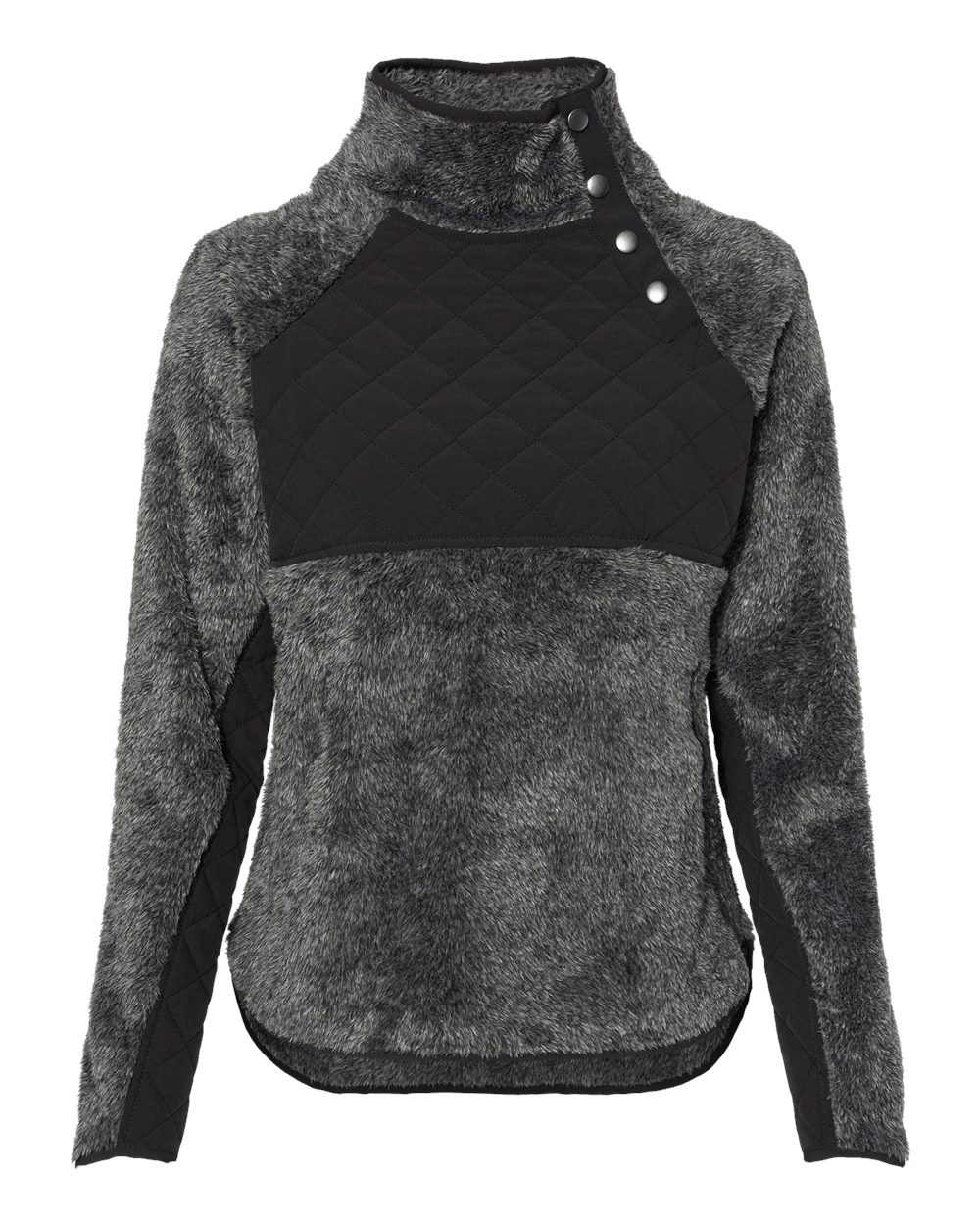 Women's Quilted Fuzzy Fleece Pullover