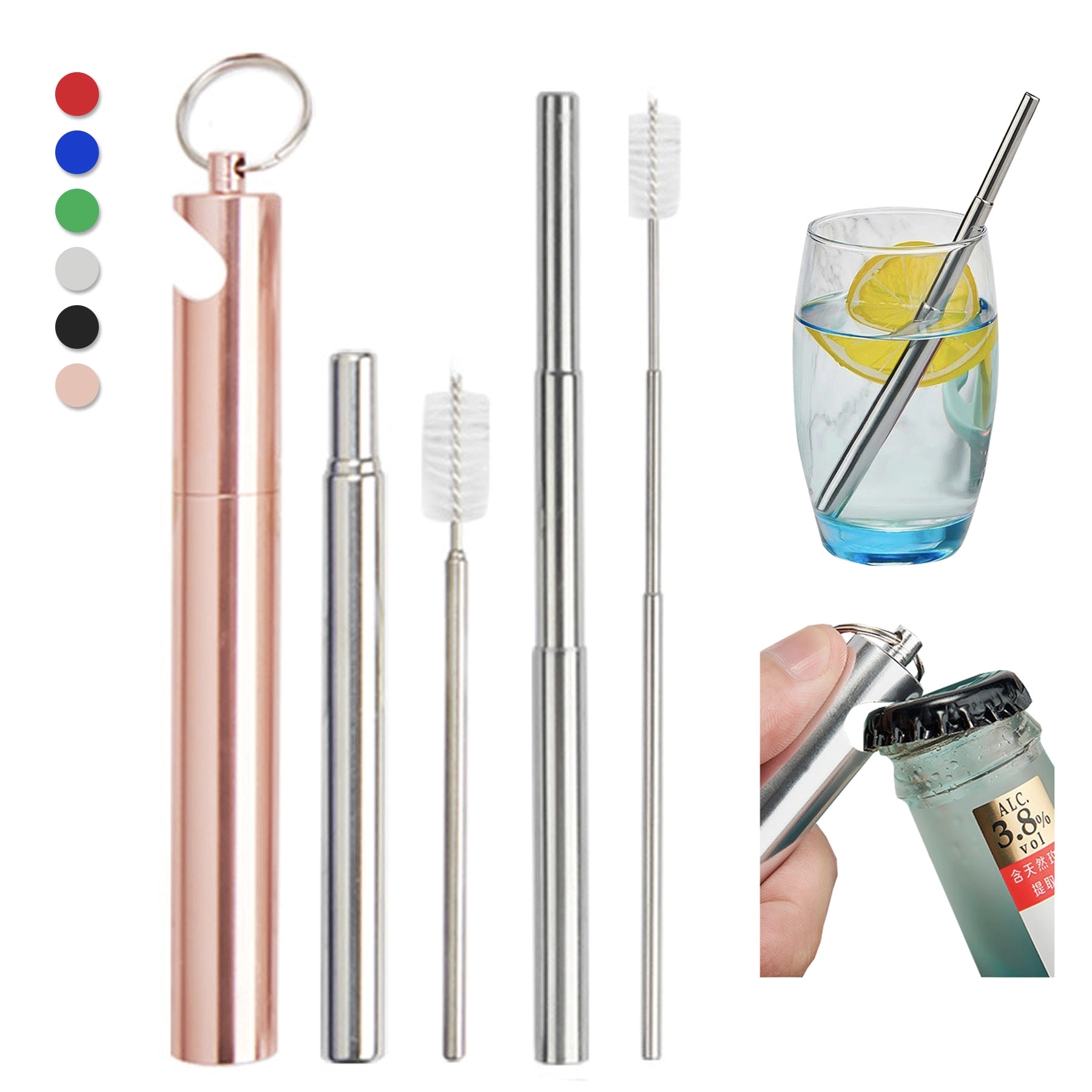 Multifunctional Stainless Steel Straw Set 4