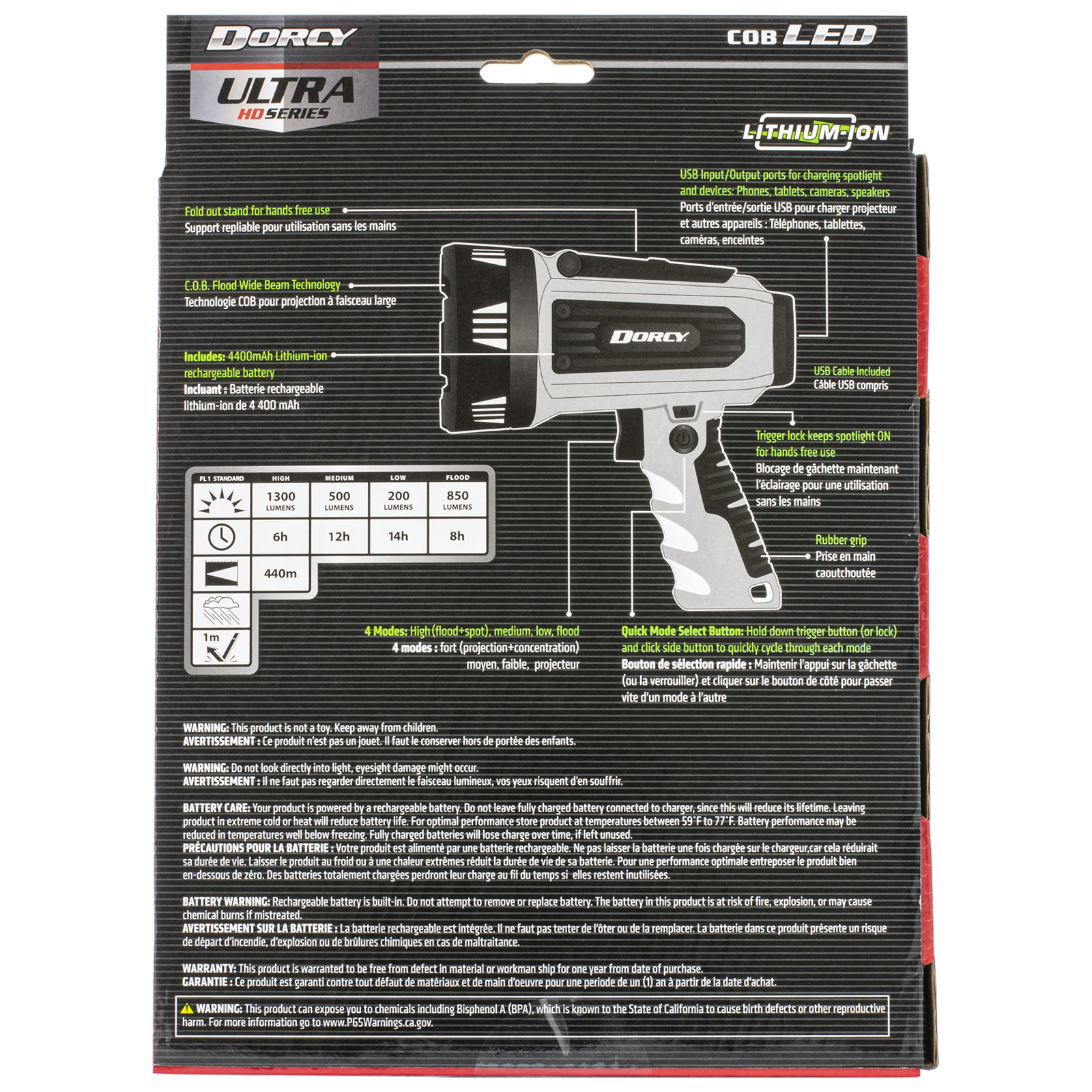 1300 Lumen Ultra HD Rechargeable Spotlight 3